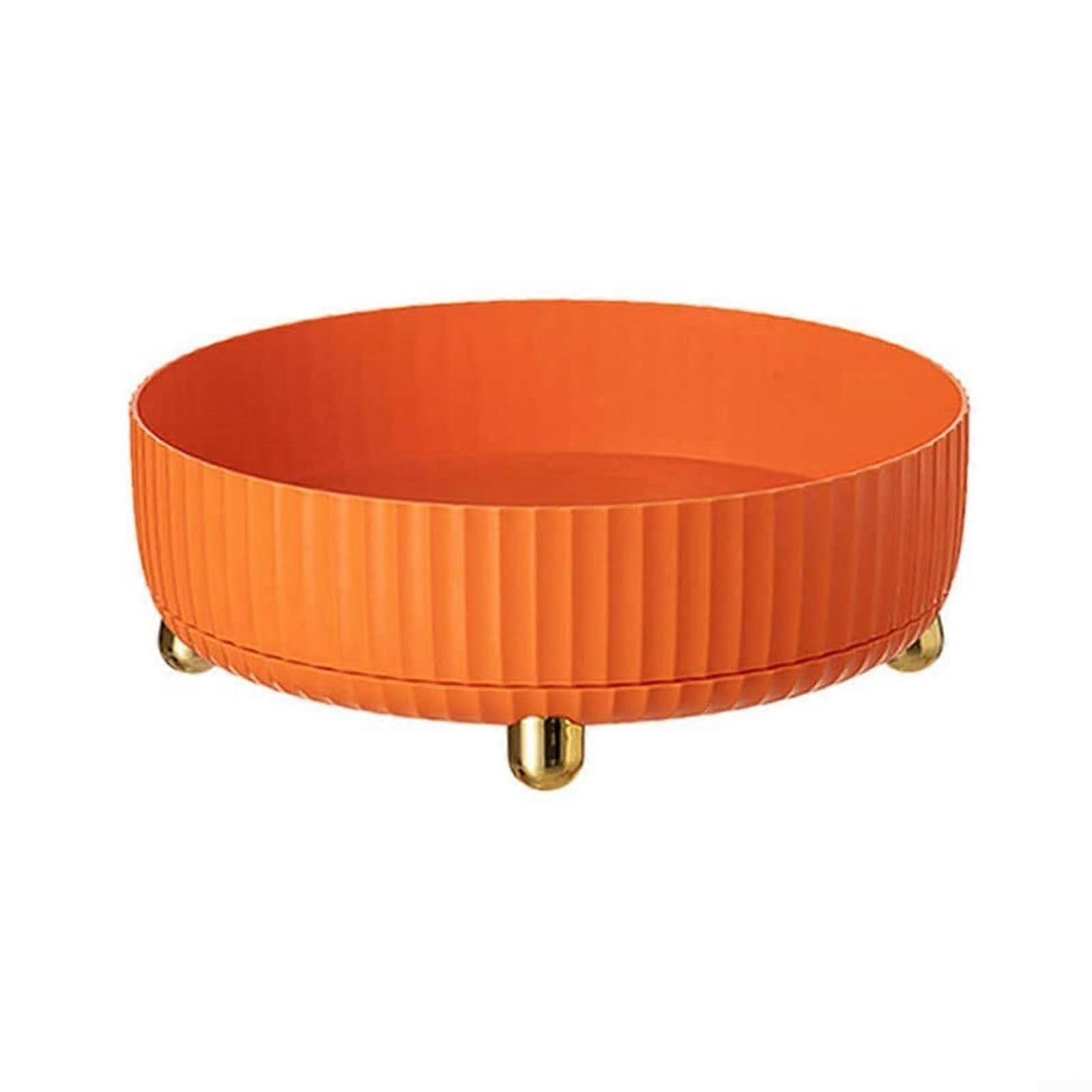 Compact rotating spice rack for tight spaces in kitchen or bathroom cabinets (orange)