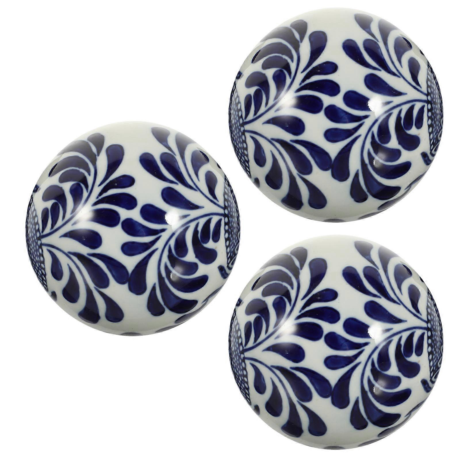 3pcs Vintage Floating Fish Tank Ceramic Decor with Beautiful Patterns for Aquariums, Bird Baths & Home Decoration – Smooth Design, Random Style