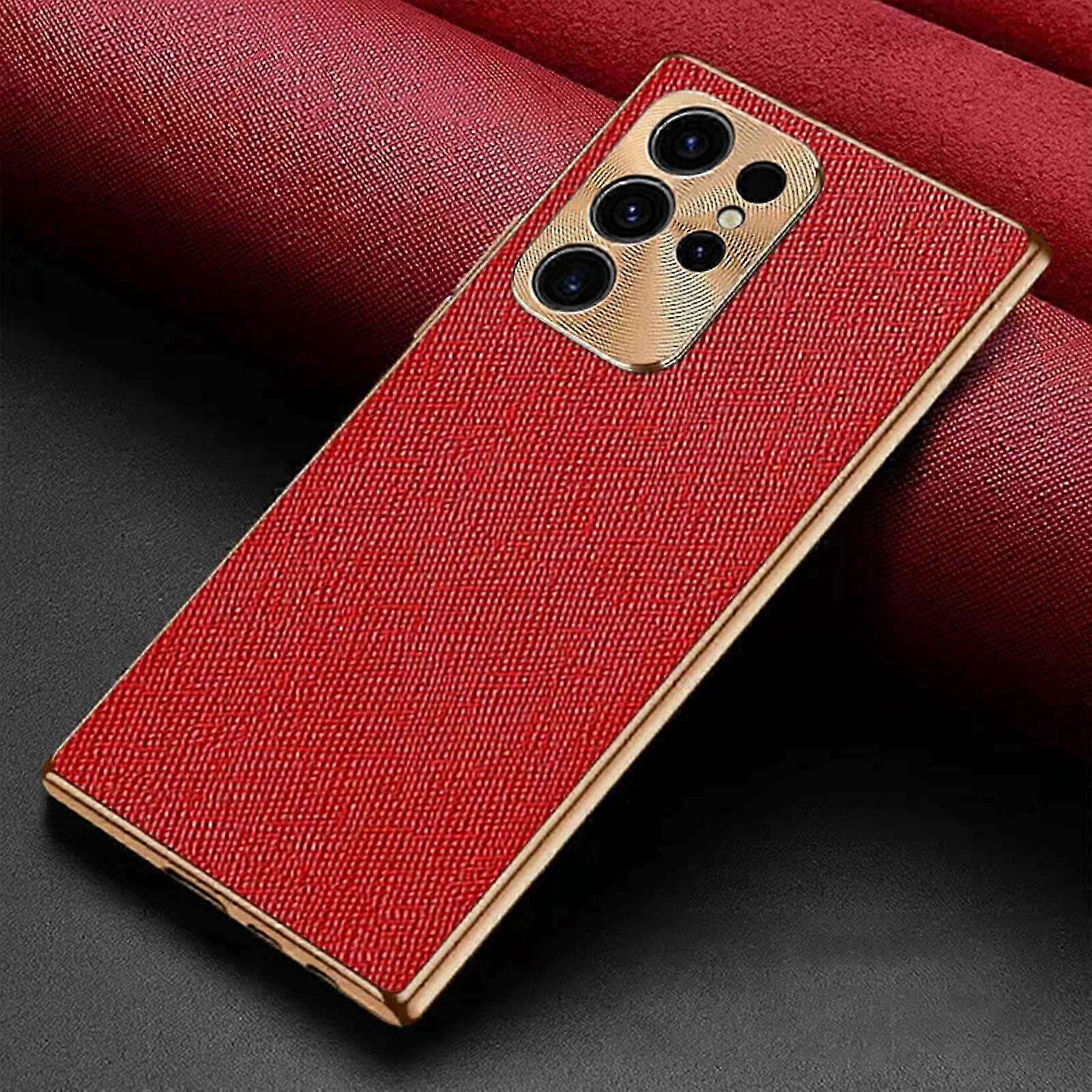 Samsung Galaxy S24 / S24 Plus / S24 Ultra için Telefon Kılıfı, Deri Darbeye Dayanıklı İnce Çapraz Kapak, Kamera Lens Koruyucusu, Yumuşak Dayanıklı Kaplama Kılıfı