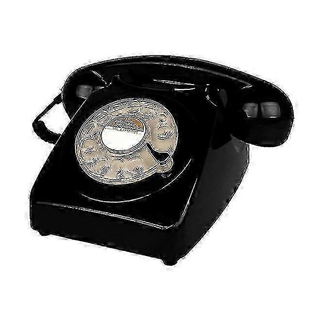 Rotary dial telephone retro old fashioned landline phones classic corded phone with metal bell and redial function home decor - KC