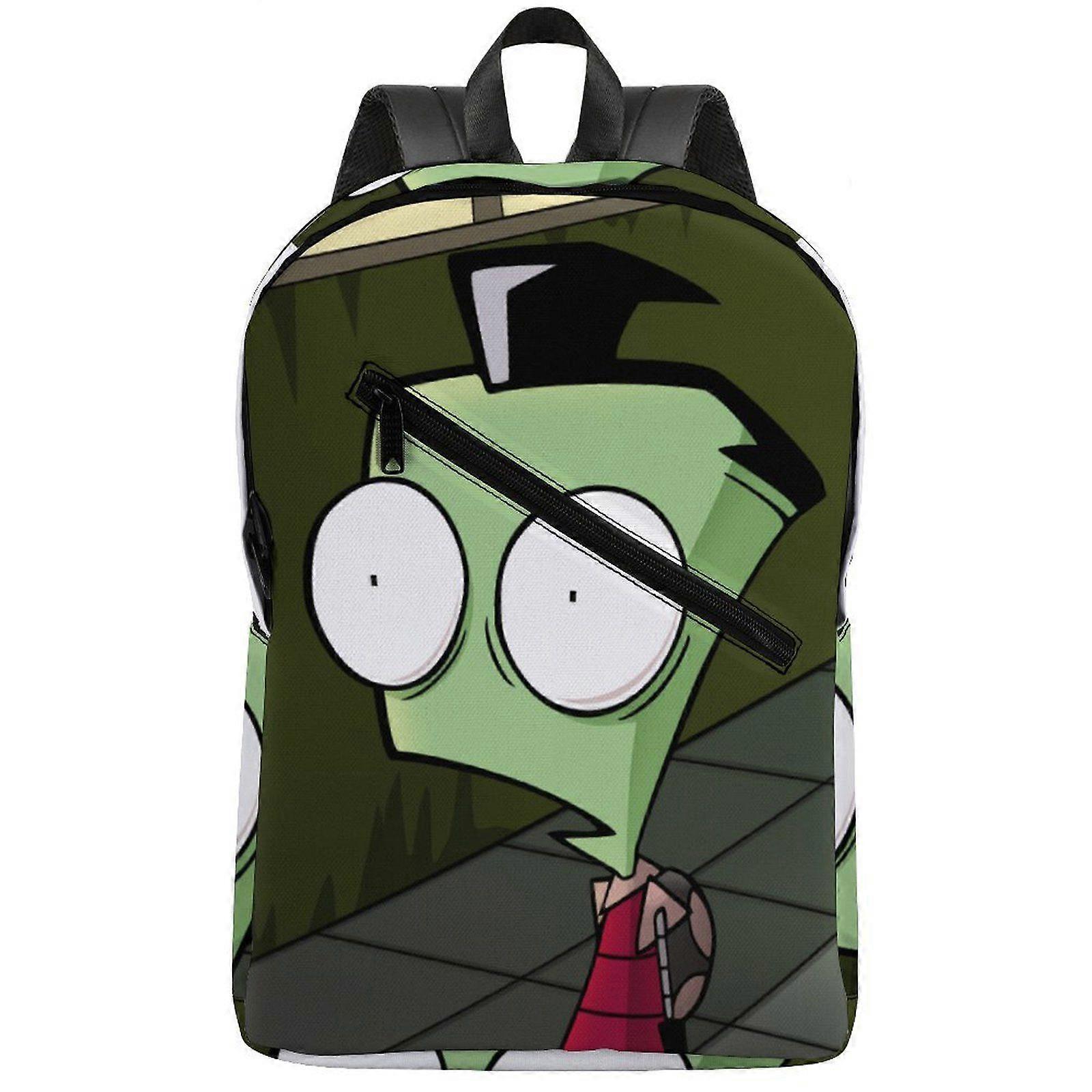 a7582 Invader Zim Sac à dos semi-complet confortable avec rangement spacieux et compartiment de protection pour ordinateur portable M7582