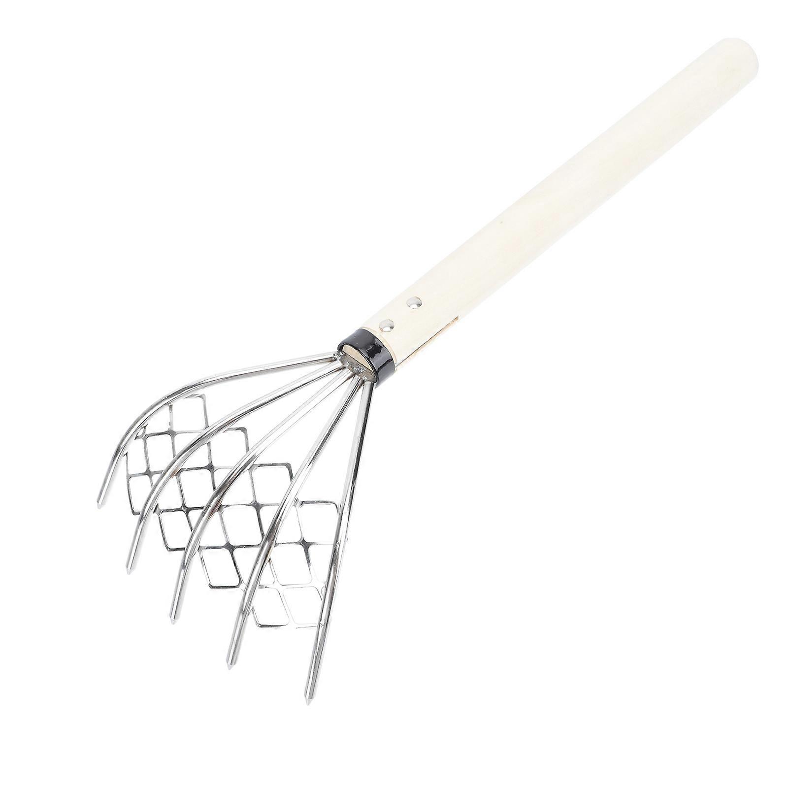 Stainless Steel Clam Rake with Net for Digging Seafood 1Pcs