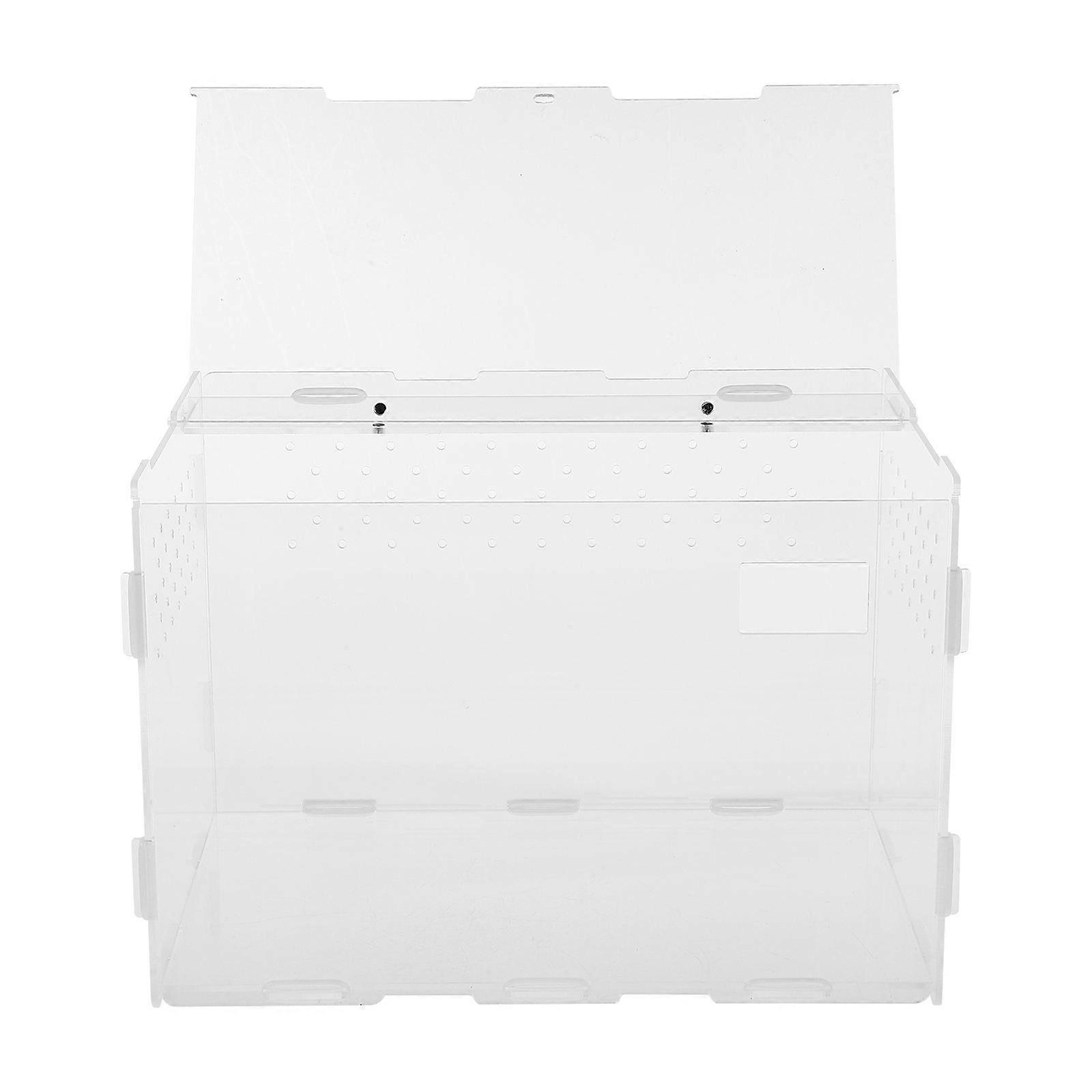 The **1pc Acrylic Reptile Feeding Box with Ventilation** is a versatile and durable container designed for safely housing and feeding a variety of