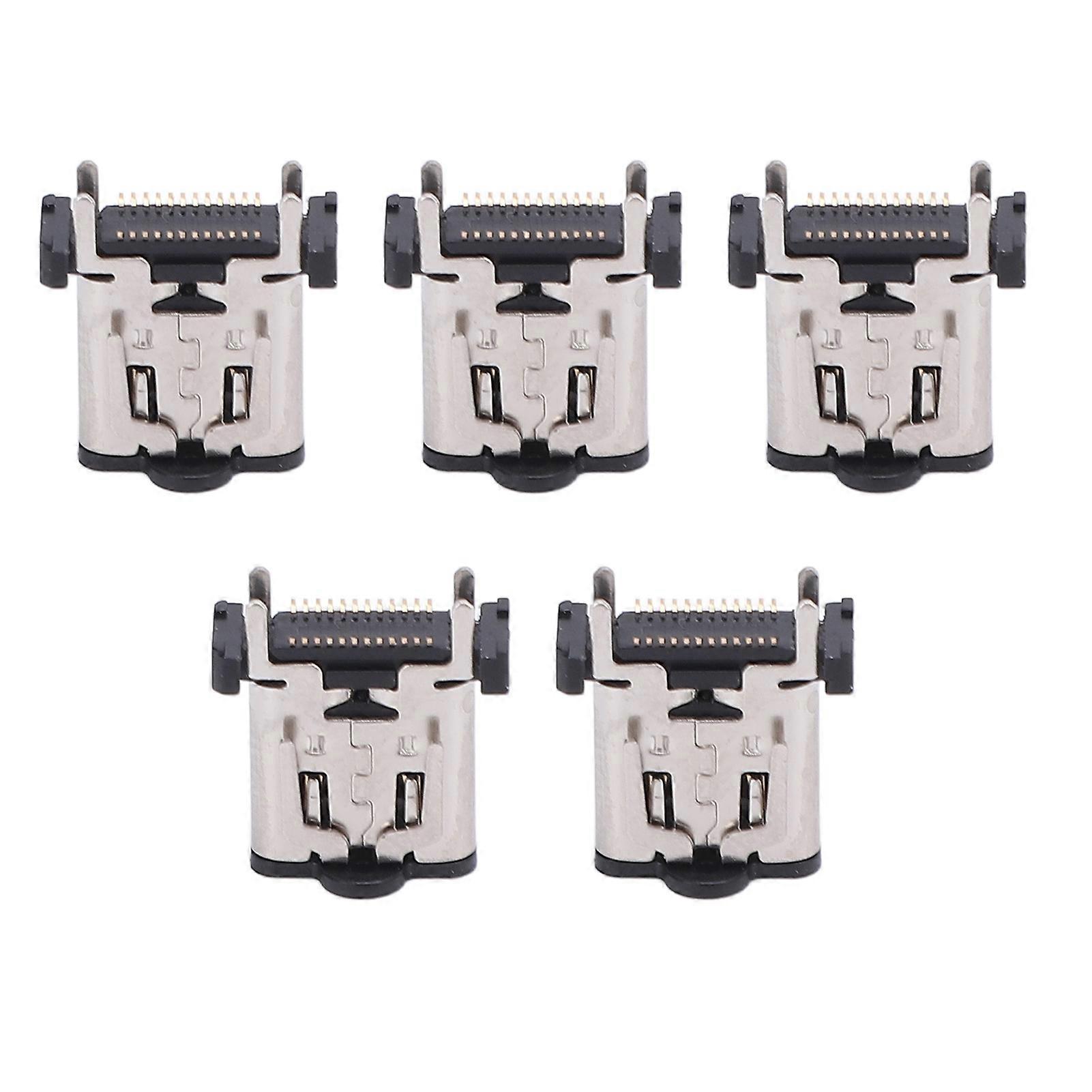 5PCS Type C Charging Port Replacement - Durable Metal Interface for Game Console Repair