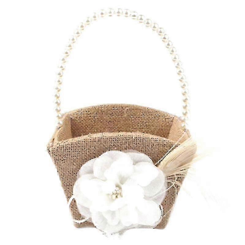 Burlap Storage Basket For Flower Storage--