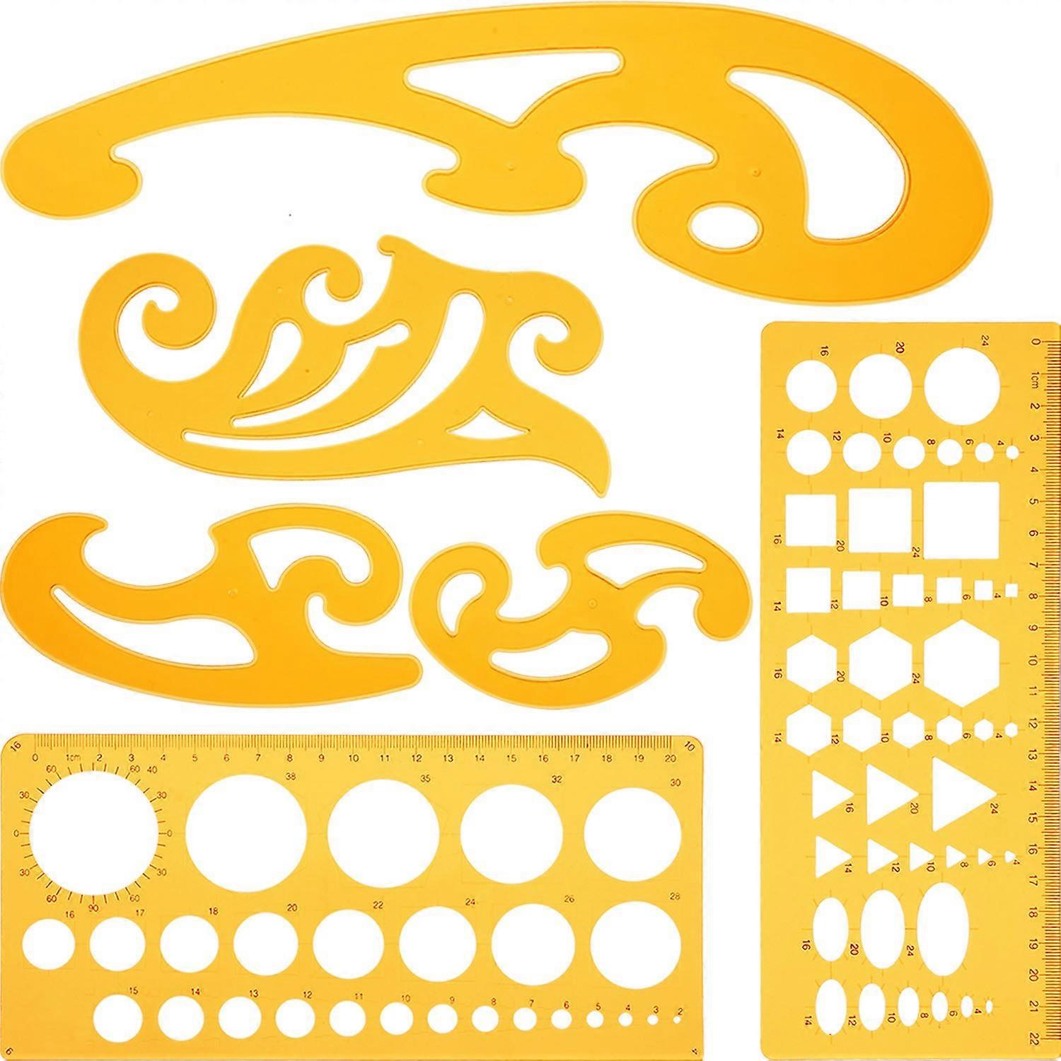 6 Pieces French Curve and Template Ruler Set Drawing Template Tool Circle Templates for Artistic Studio or Drawing and Drafting