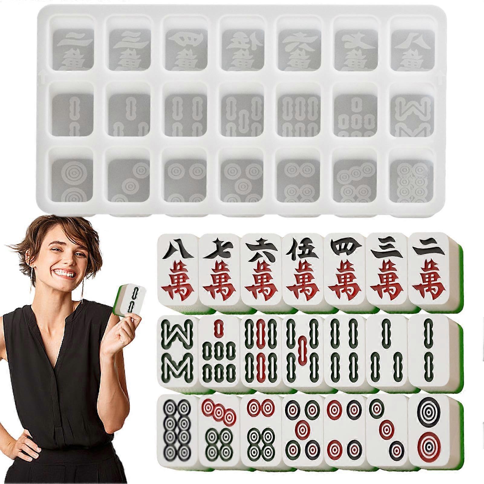 Mahjong Mould Epoxy Resin Silicone Casting Moulds For Chocolate Ice Cube Tray Chinese Mahjong Mould
