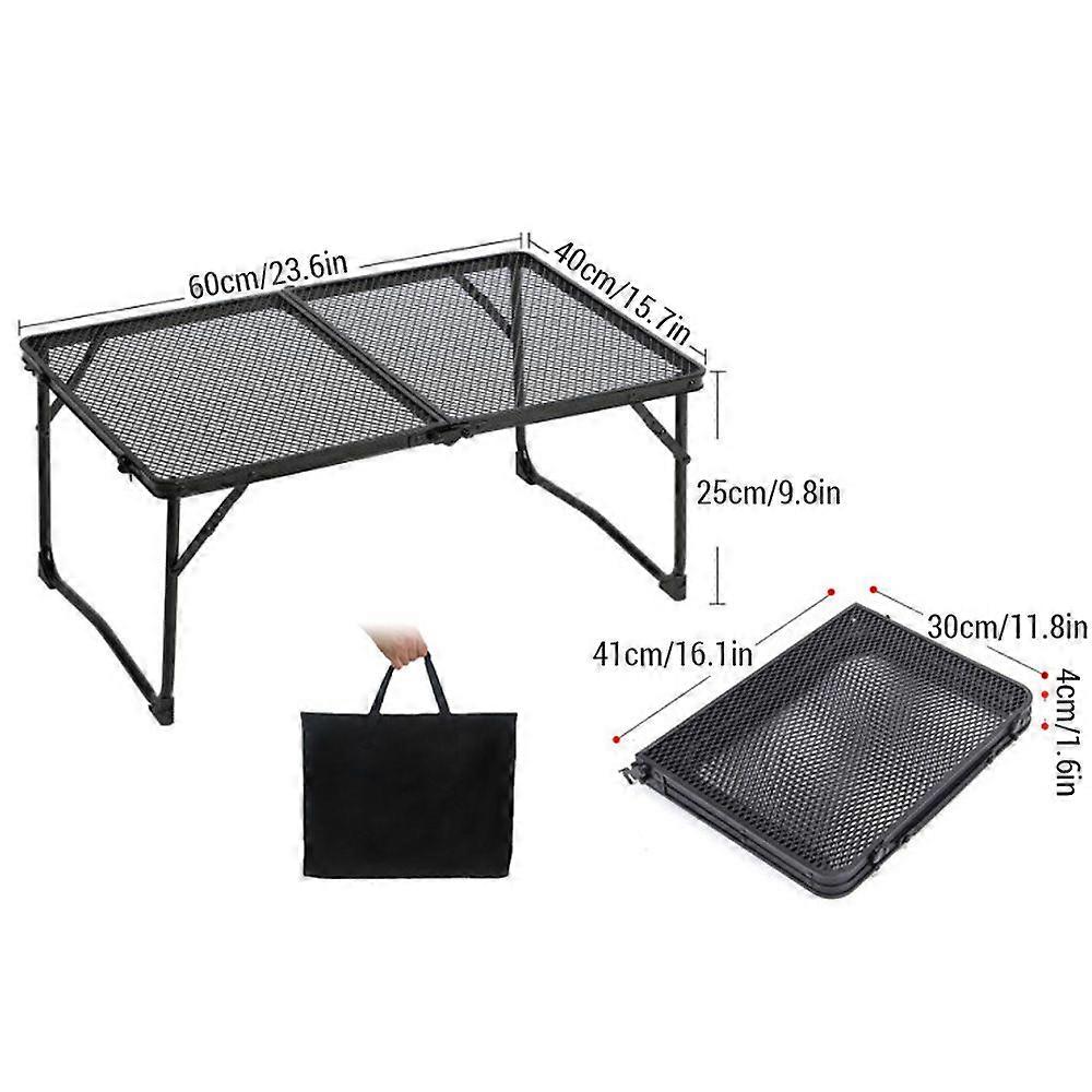 Camping Folding Table Outdoor Picnic Table Foldable Beach Table Mesh Top Grill TableYMHC