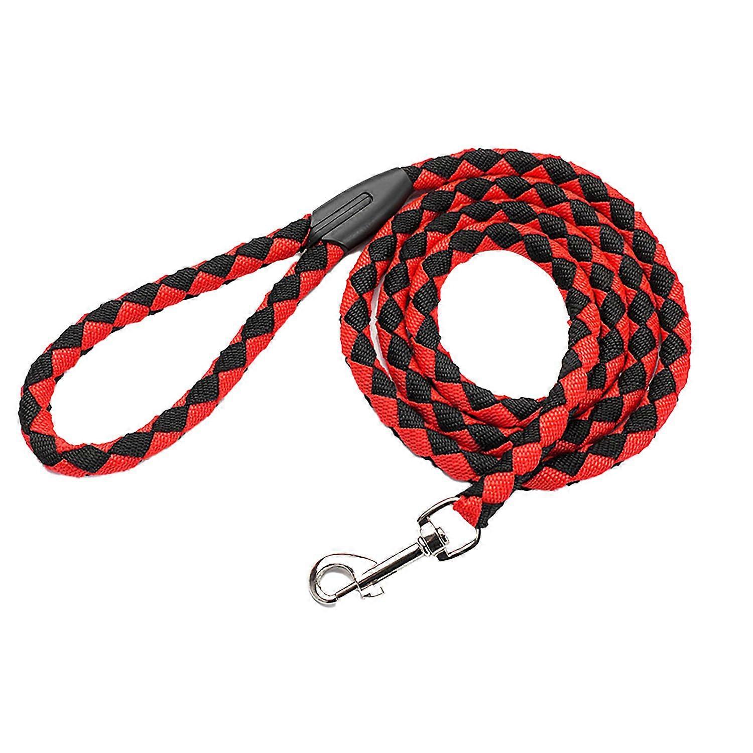Nylon Dog Leash 150 cm Long, 1.2 cm Wide, 97 g Lightweight, Red Color for Medium-Sized Dogs