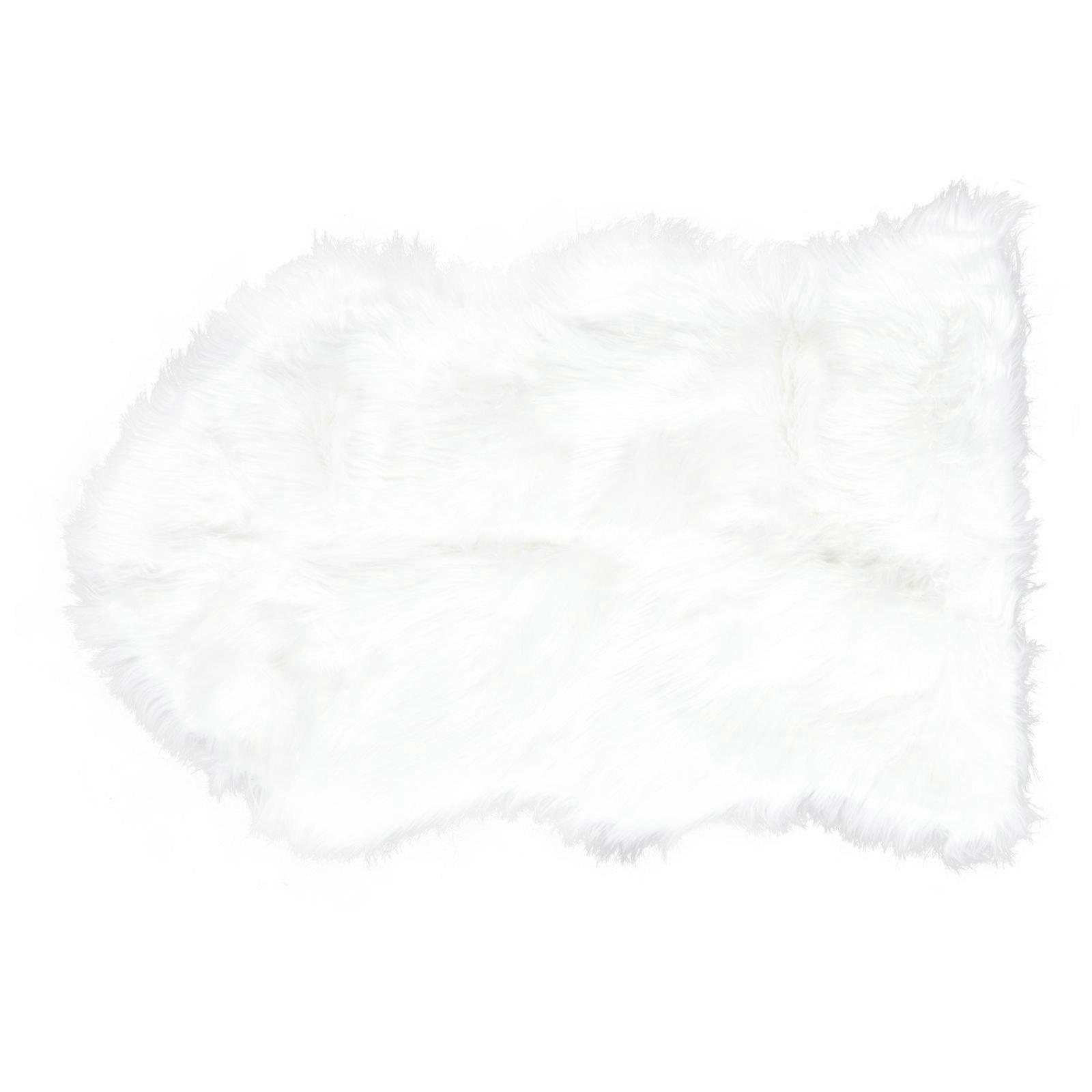 Bedroom Rug Pad Faux Foot Fatigue Reduction Fluffy Design White 35.4×23.6×0.4in 1Set