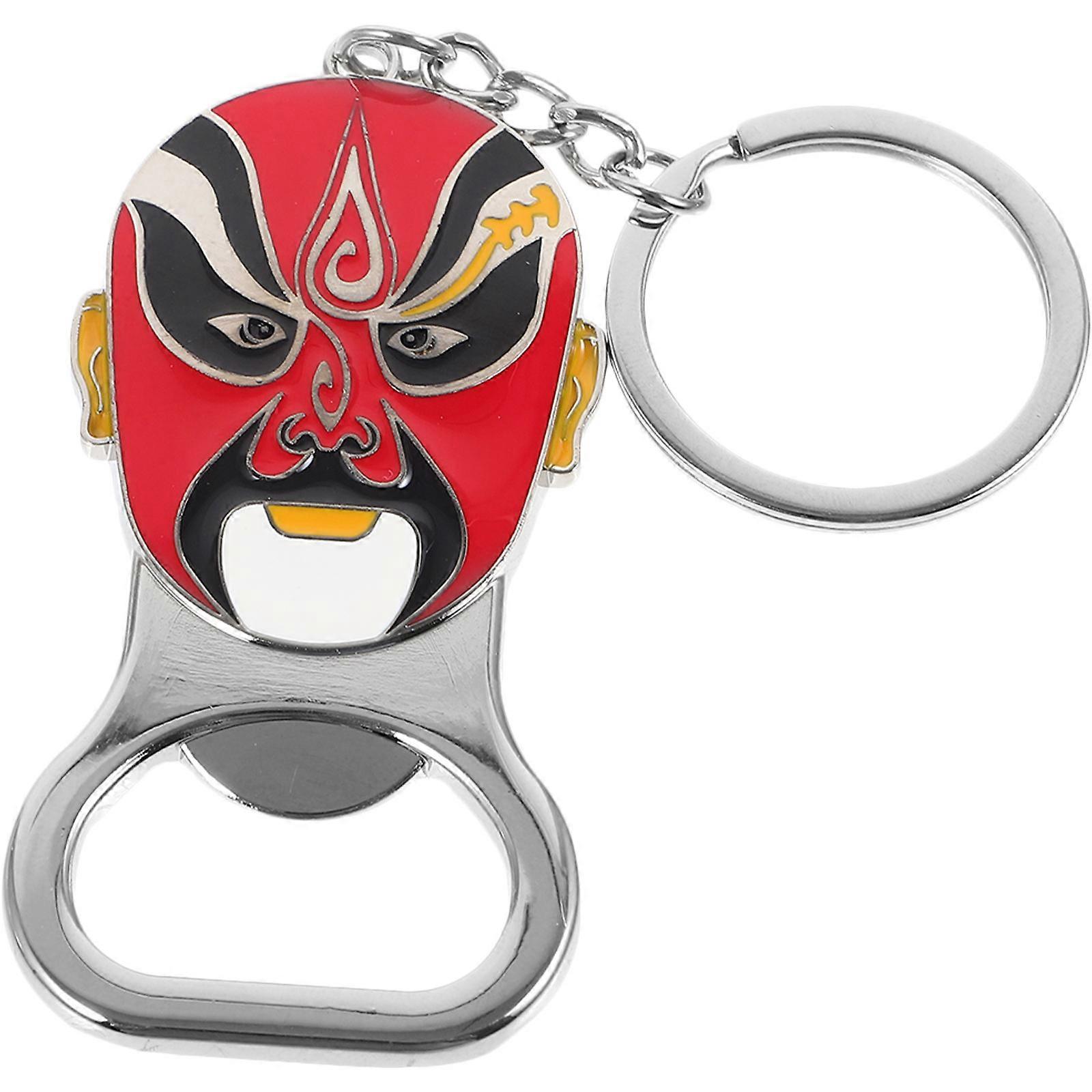Creative Keychain Bottle Opener Oval Face Design Practical For Outdoor Activities 1Pcs