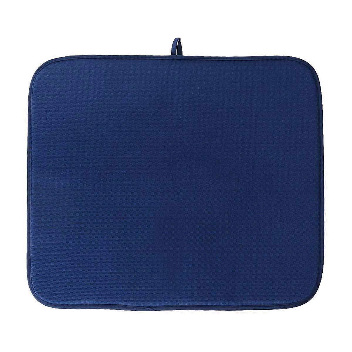Quick Drying Mat Tableware Storage Blue Water Absorption Protect Table 18.1×16.1×0.2In 1Pack