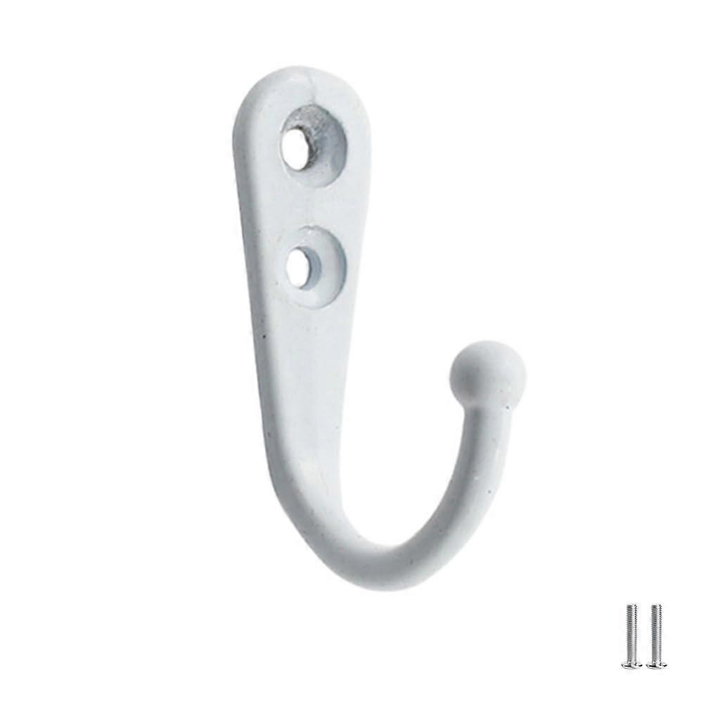 Wall Hooks Pack Of 10, Screw-In Wall Hooks, 43x29x13mm, For Coats Keys Hats, Vintage Style, White