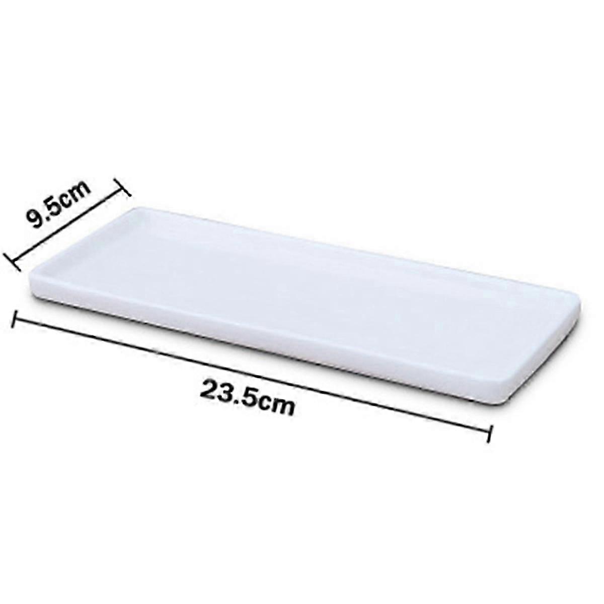 3X Rectangular Ceramic Tray Plate White Porcelain Rectangular Plate Mouthwash Cup Tray Bathroom Livi