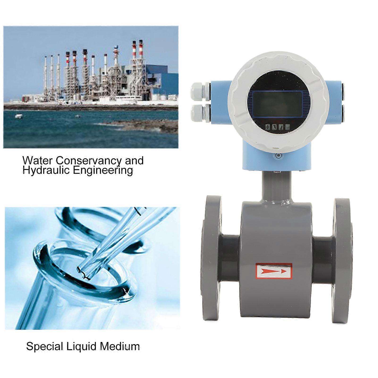 Electromagnetic Flowmeter 50mm Nominal Diameter IP65 High Accuracy Sewage Liquid Electromagnetic Flow Sensor 220V