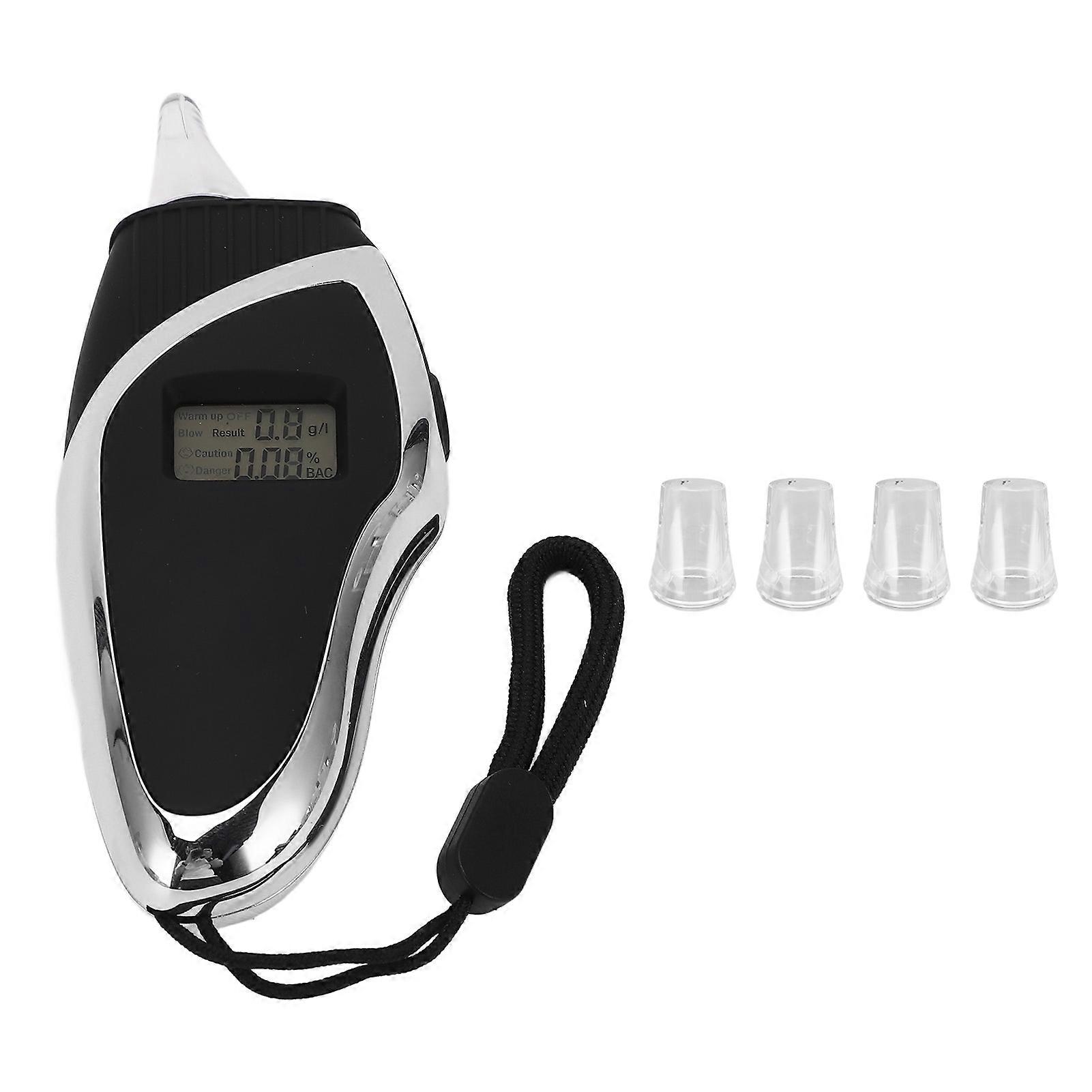 Breath Tester Drunk Meter LED Digital Display Handheld Drunk Tester with Mouthpieces