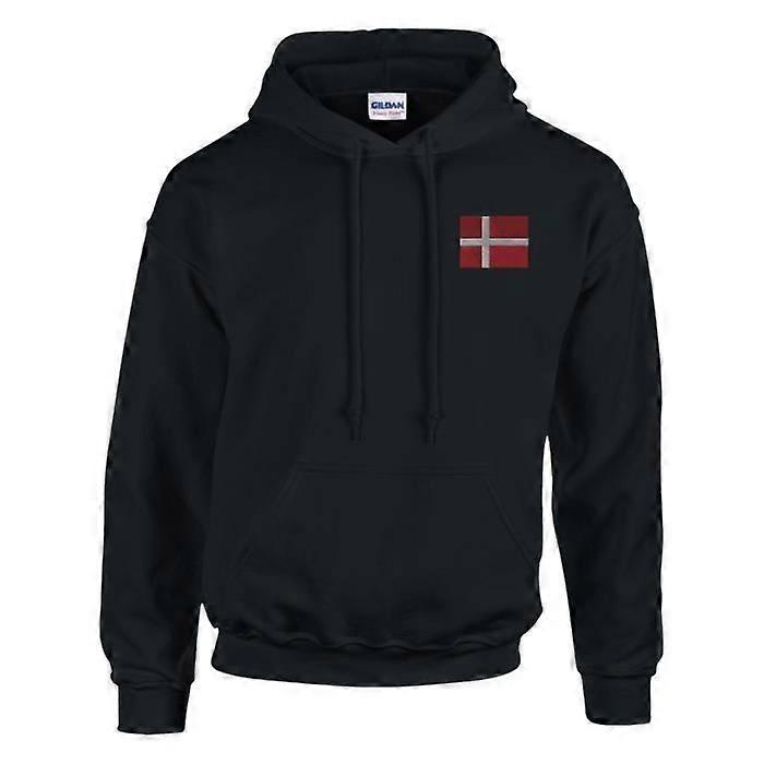 Hoodie - PIXELFORMA - Denmark Flag - Black - Cotton/Polyester - Adjustable