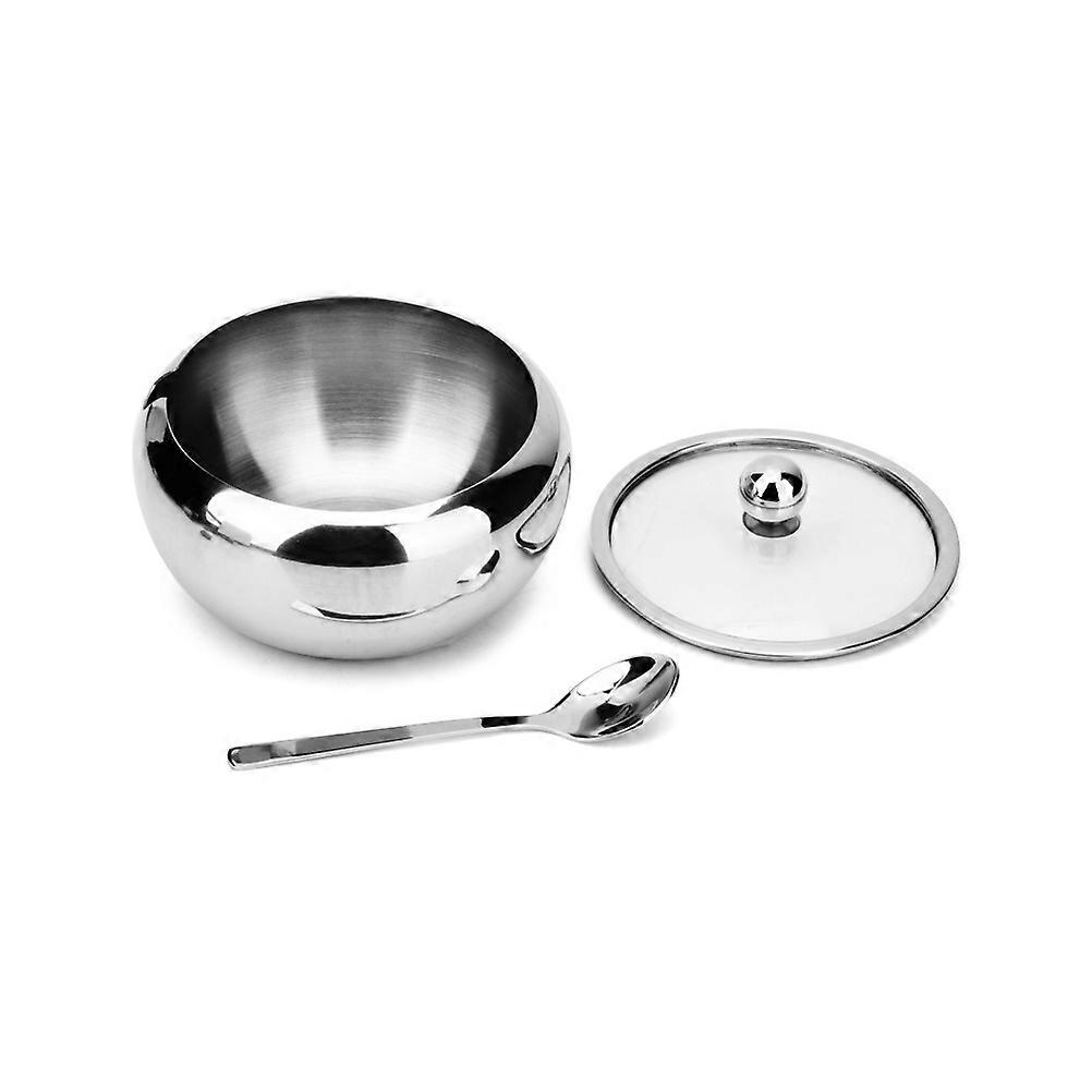 Ingredient Bowl Stainless Steel Seasoning Pot Modern Kitchenware High Capacity Silver 12x9x10 Cm 1Pack