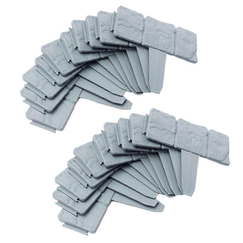Decorative Fence for Outdoor Garden Yard Protection 20pcs Grey PP Material Simple and Durable 1 Set