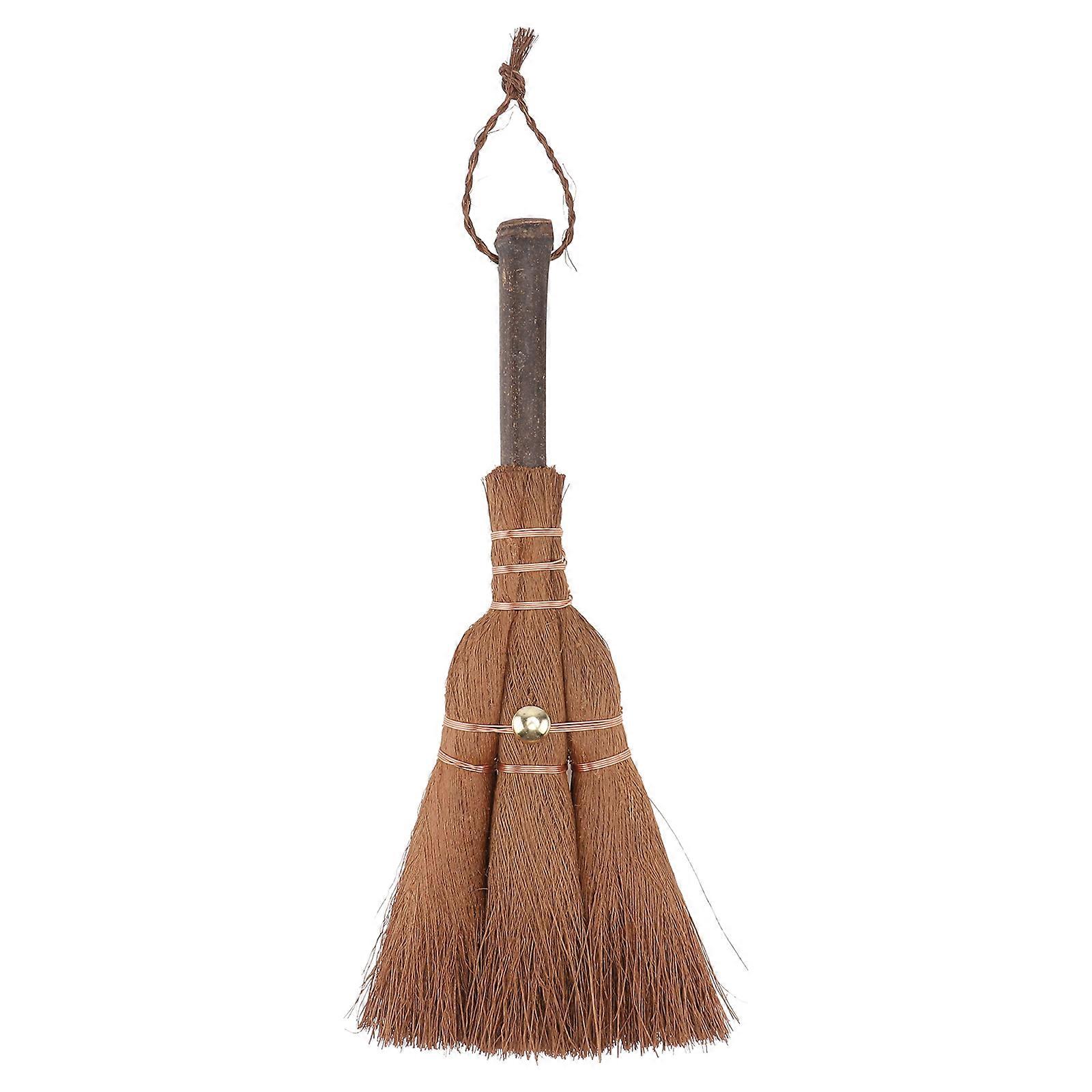 Mini Household Cleaning Broom with Brown Palm Bristles – Lightweight, Durable & Space Saving Design for Efficient Dust Removal