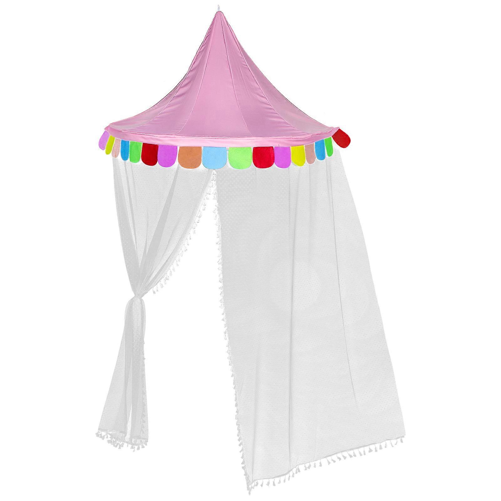 Dome Shape Tent Kids Bedroom Accessories Lovely For Indoor Play And Sleep Pink Cloth Material Safe Space 1Set
