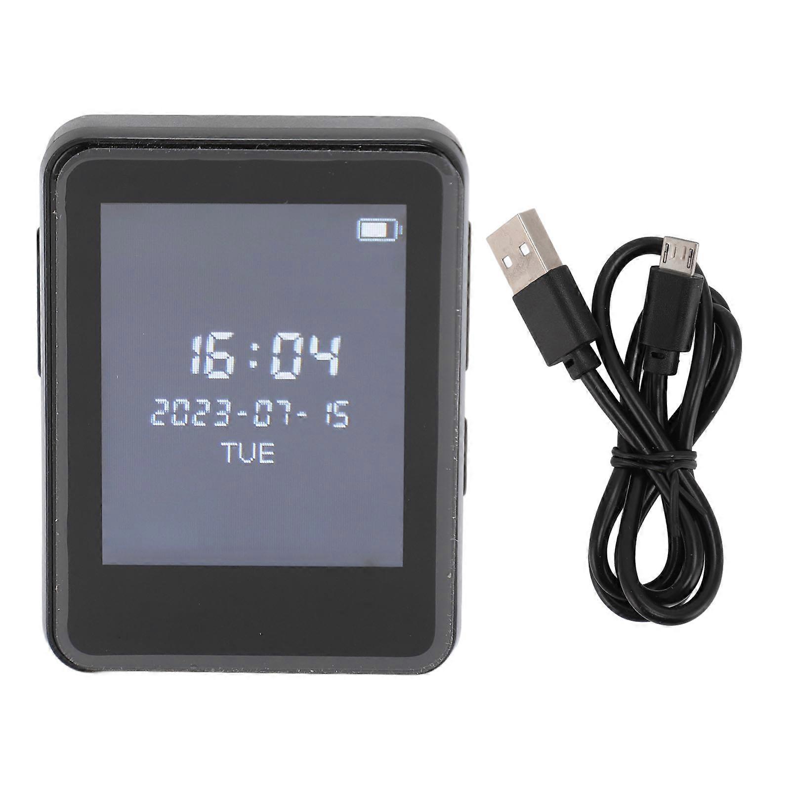 Black HD Screen MP3 Player with FM Radio, Recording, Alarm, and Lossless Sound Quality
