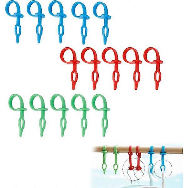 Anti-slip buckle, 15pcs windproof buckles, portable fixing buckle, clothes rack without fixing for hanger food packaging