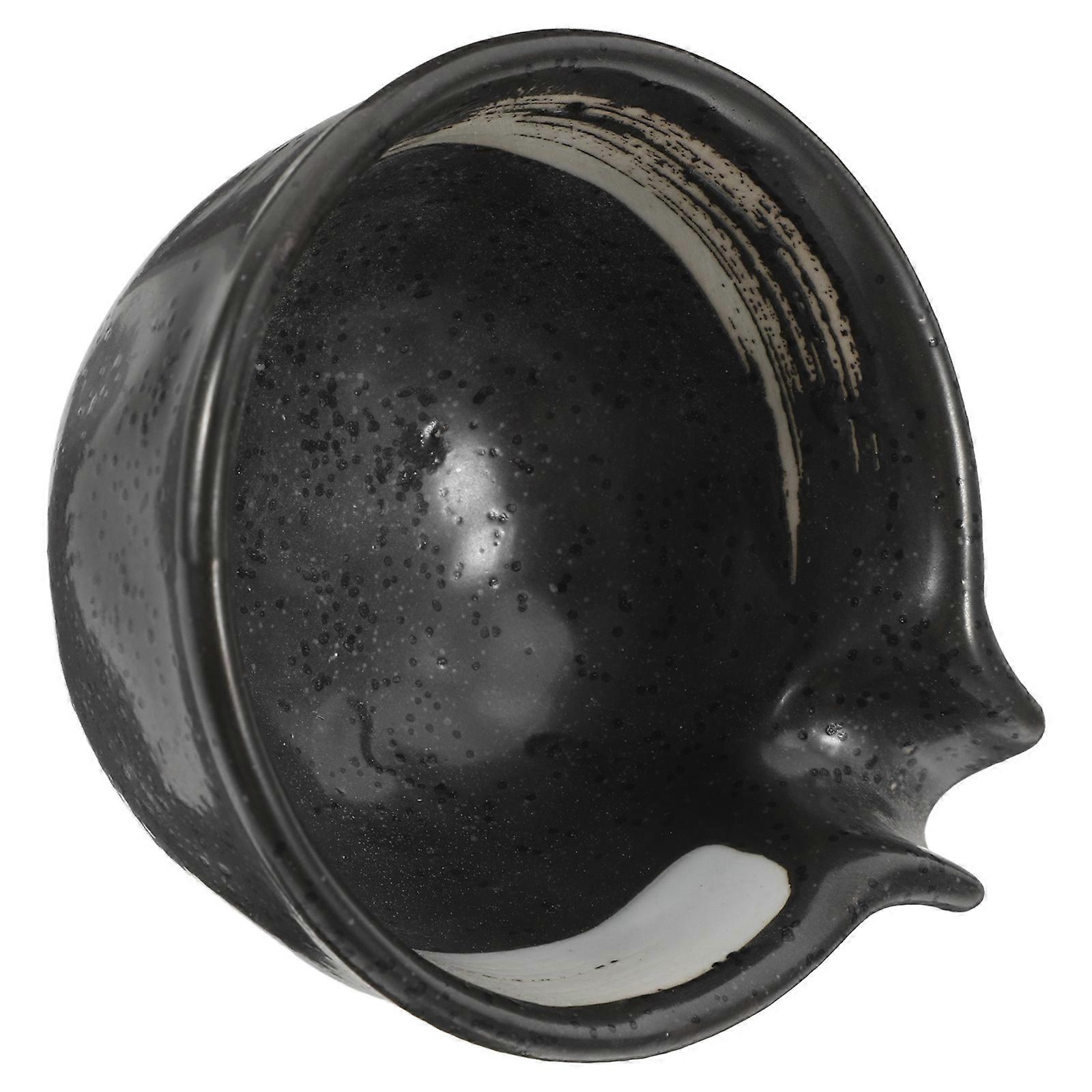 Ceramic Sauce Dish Mini Condiment Bowl Square Shape Black For Dipping Appetizers 1Set