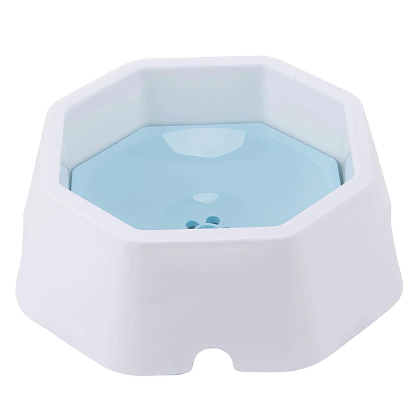 Dog Water Bowl with Machine Floating Cat Water Bowl Slow Water Dispenser Anti Overflow Pet Fountain Blue