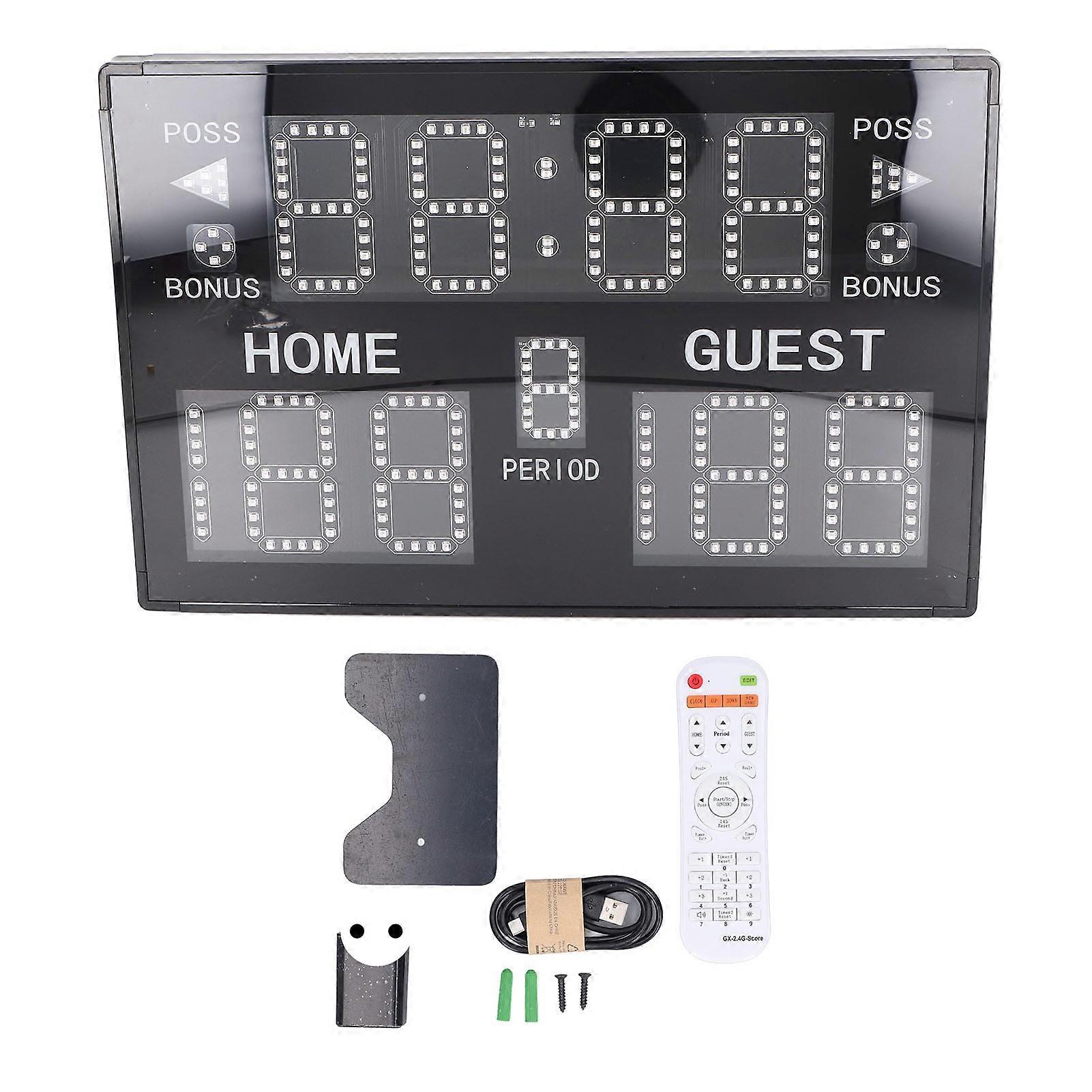 Digital Basketball Scoreboard 11 Digit LED Display Electronic Score Keeper with Remote Control for Competition 100‑240V EU Plug