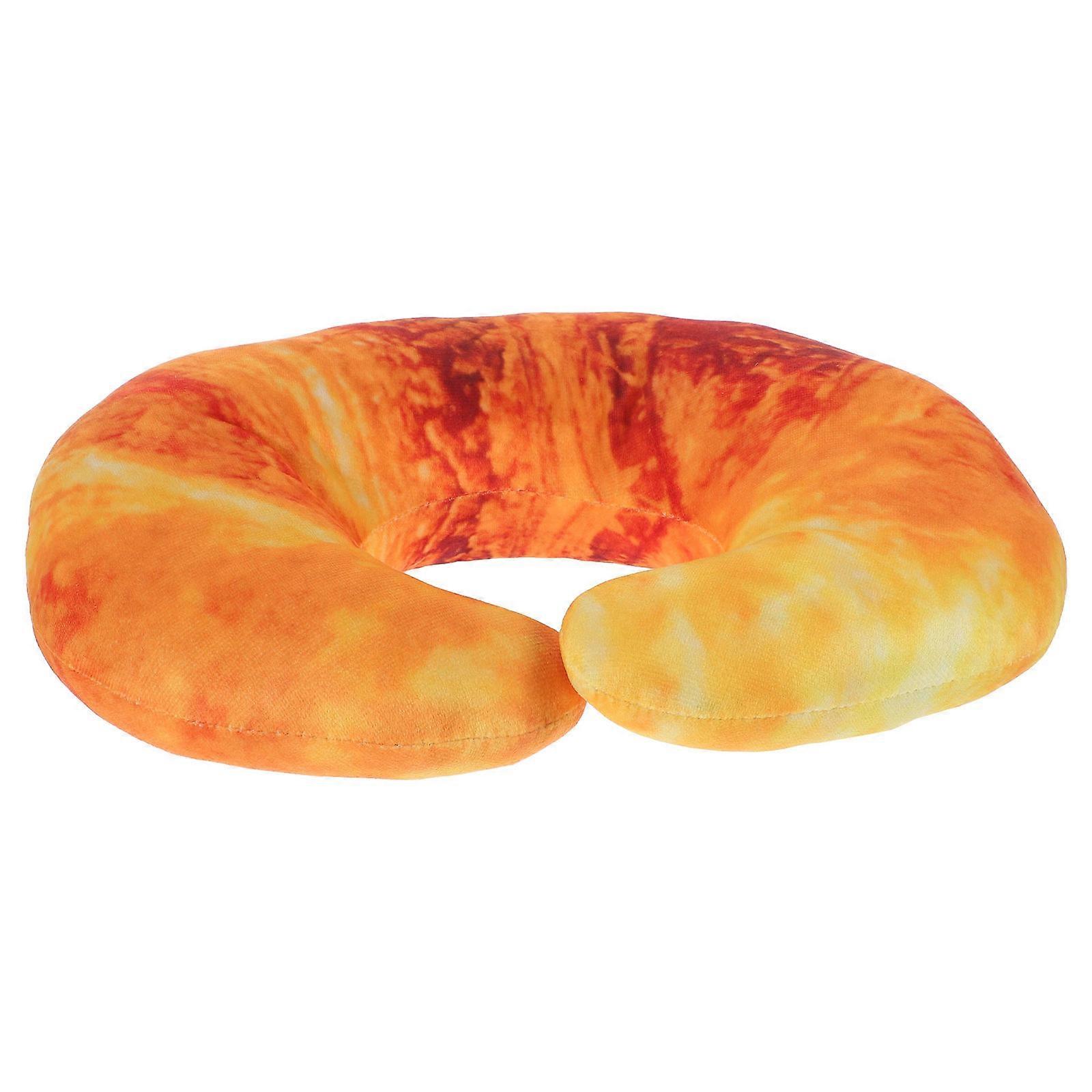Orange Imitation Bread U Shape Neck Pillow for Sleeping with Soft Plush Cover 1 Piece