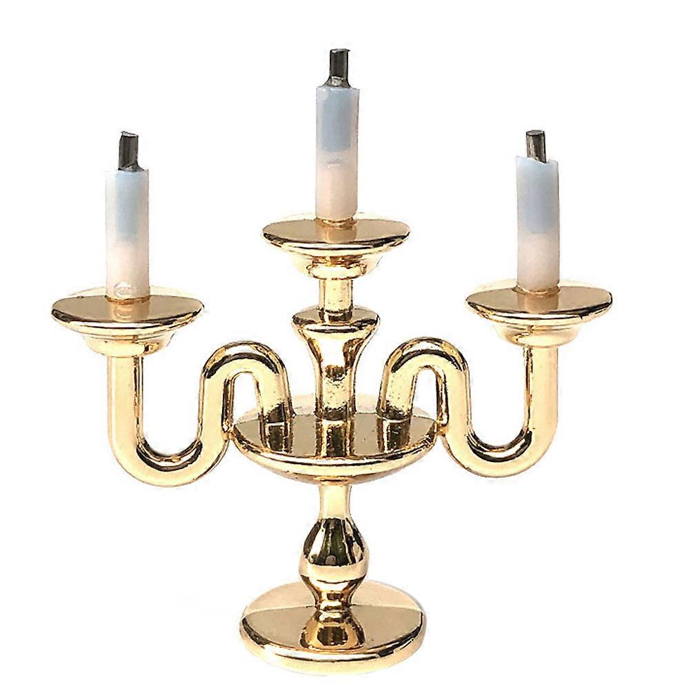 Mini Metal Candlestick Holder – Decorative Home Scene Layout Prop for Living Room Table Centrepiece