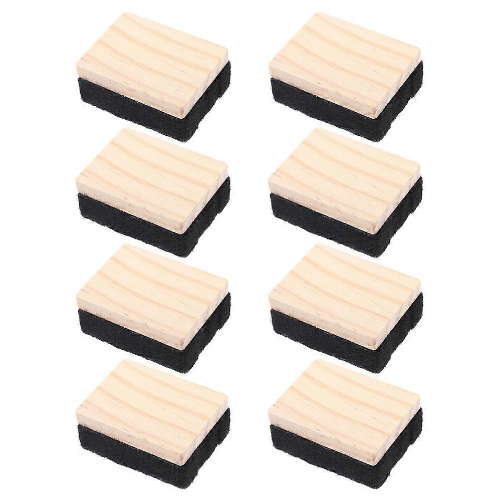 Teacher Classroom Supplies Chalk Eraser For Chalkboard Felt Wood Eraser Multi-functional Use For Students Teachers Adults 6.00X4.50X2.50CM 8Pcs