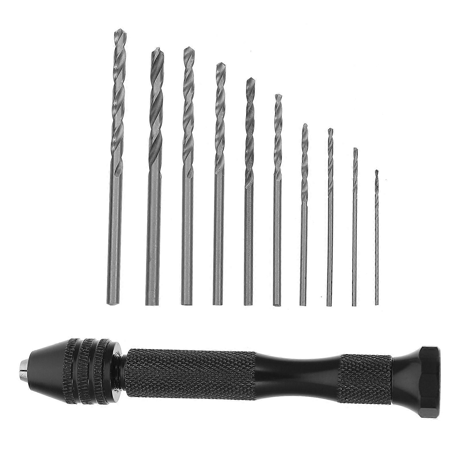 1 Set Hand Drill Kit with Vice and Drill Bits for Model Crafting Compact Rotary Tool for DIY Projects