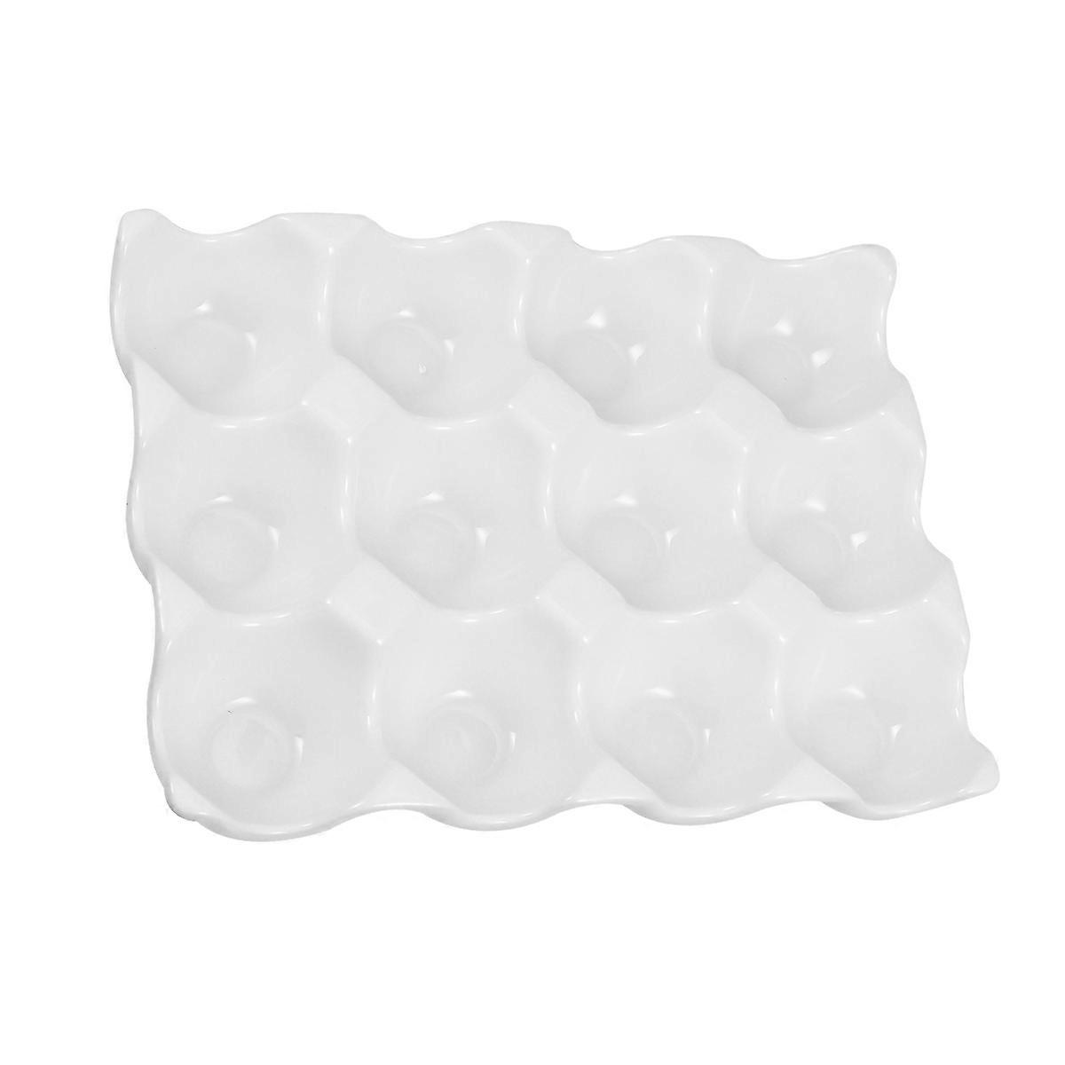 Ceramic Egg Holder with 12 Grids Egg Tray for Storage and Organization Container Case