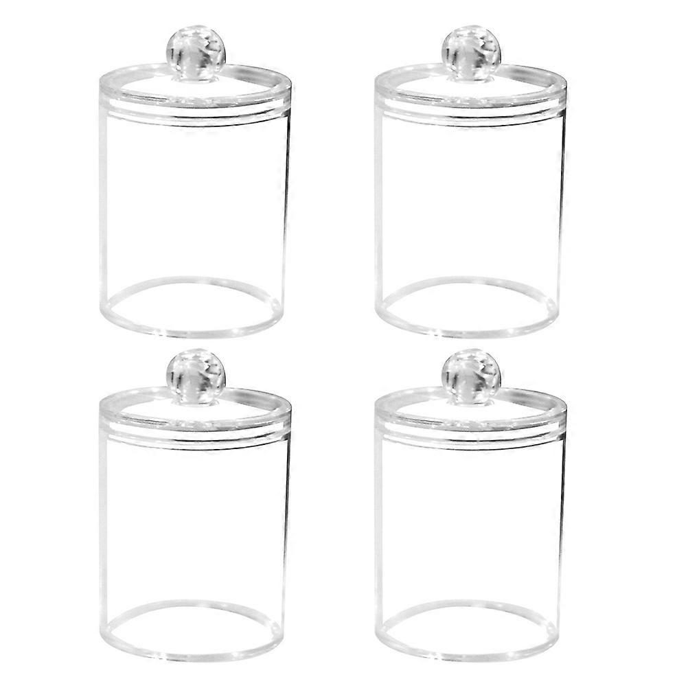 4pcs Multifunctional Storage Boxes Acrylic Containers for Small Things with Covers Transparent