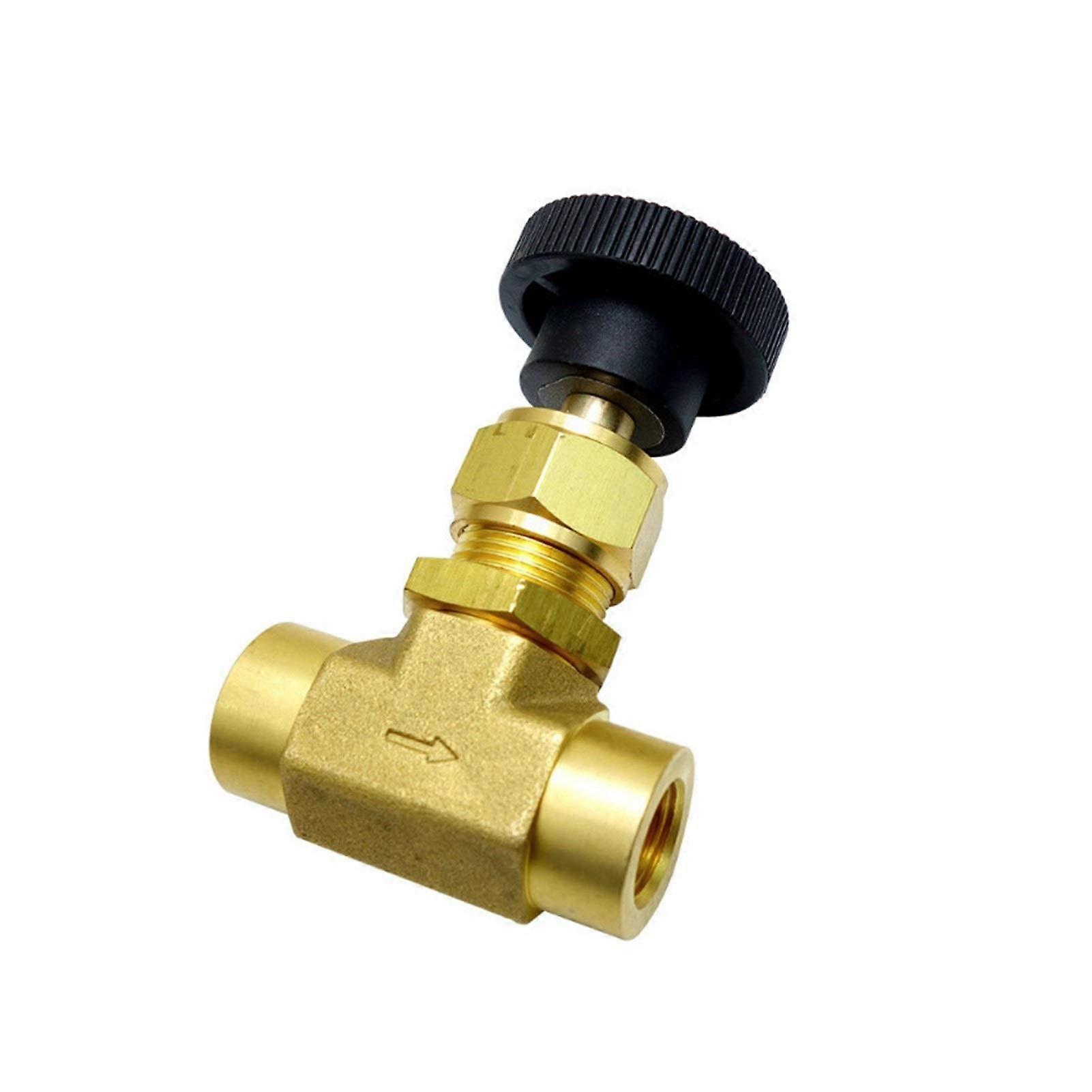 3000psi Brass Copper Pressure Gauge Needle Valve 1/4' NPT * 1/4' NPT Female Thread Equal Flow Control Shut Off Needle Valve, Durable Material