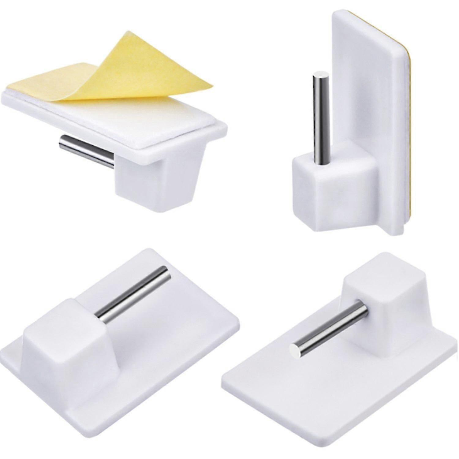 Self-Adhesive Hooks for Net Curtain Rods, 20 Pack, White