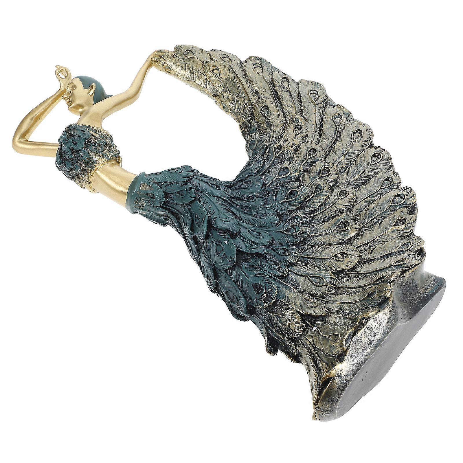 Dancer Figurine Resin Handicraft Classical Style Table Centerpiece Ornament For Home And Office Use 11.8X7.1X3.1In 1Pack