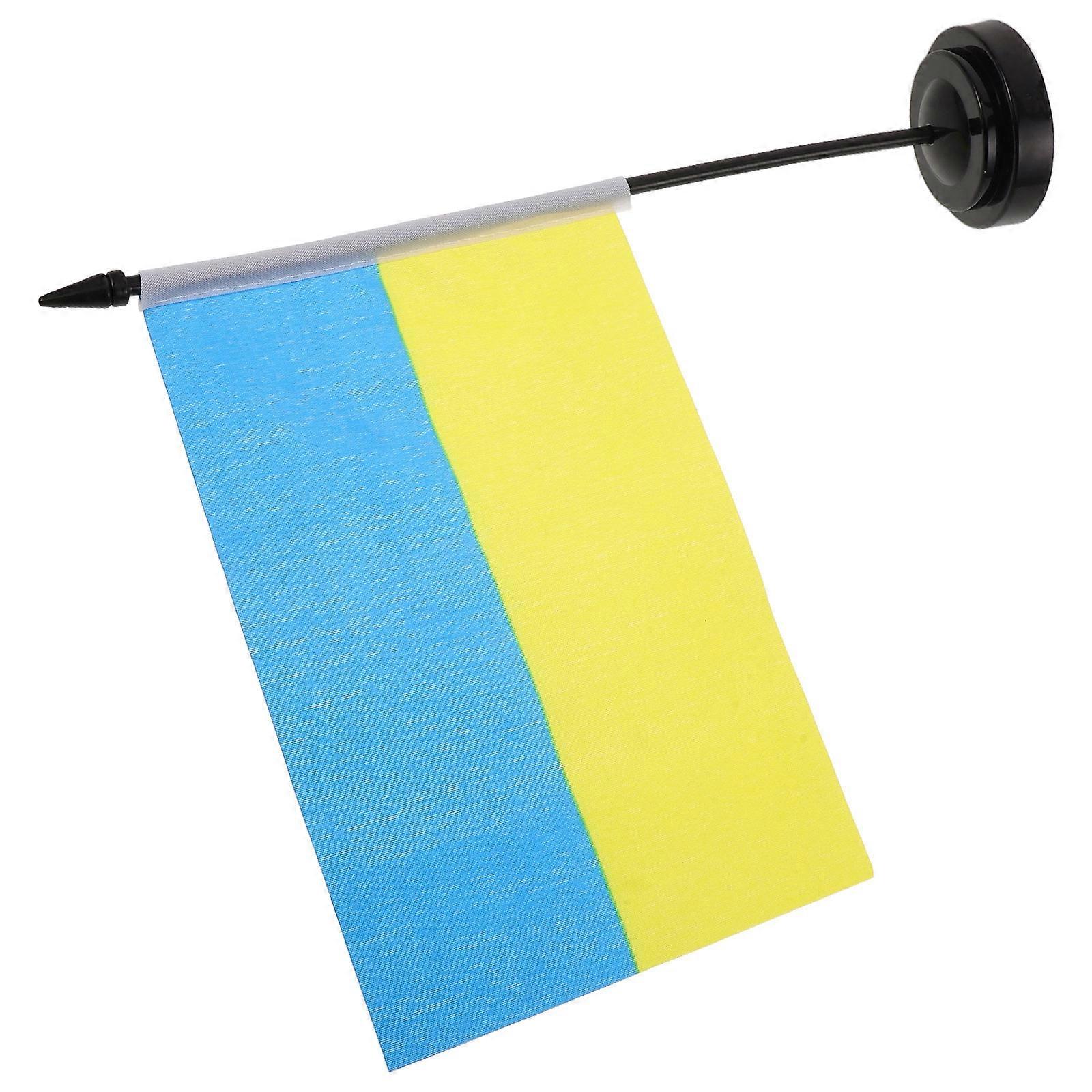 Ukrainian Desk Flags Mini Table Flag Suitable For Office Home 21.20X14.50X0.10CM Faderesistant 1 Set