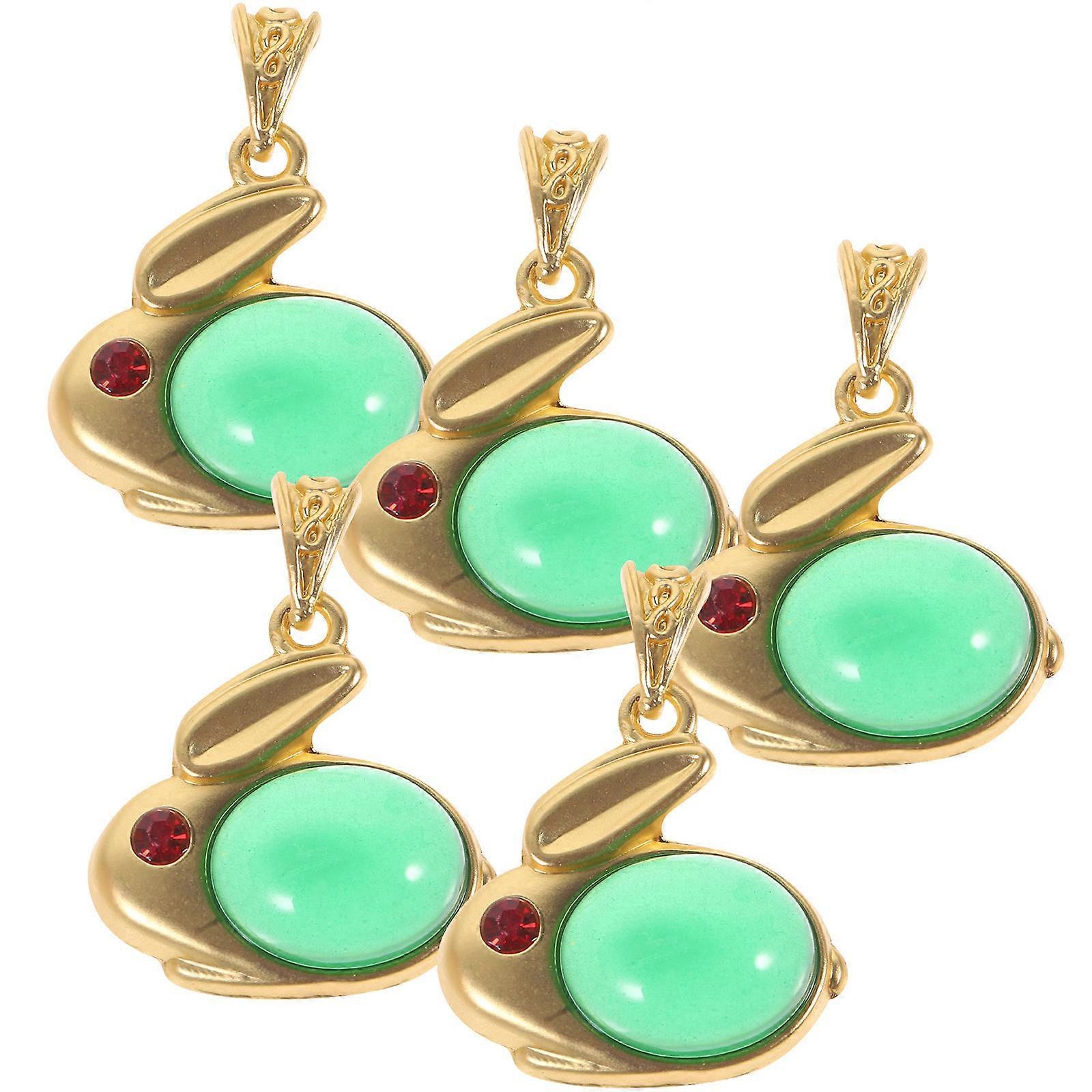 Lovely Rabbit Charms for DIY Jewelry Making Multi Color Alloy 5pcs