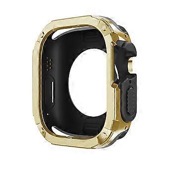 Goldene Schutzhülle für Apple Watch Ultra 49 mm, stoßfeste 2-in-1-Schutzhülle mit präziser Passform und einfacher Installation