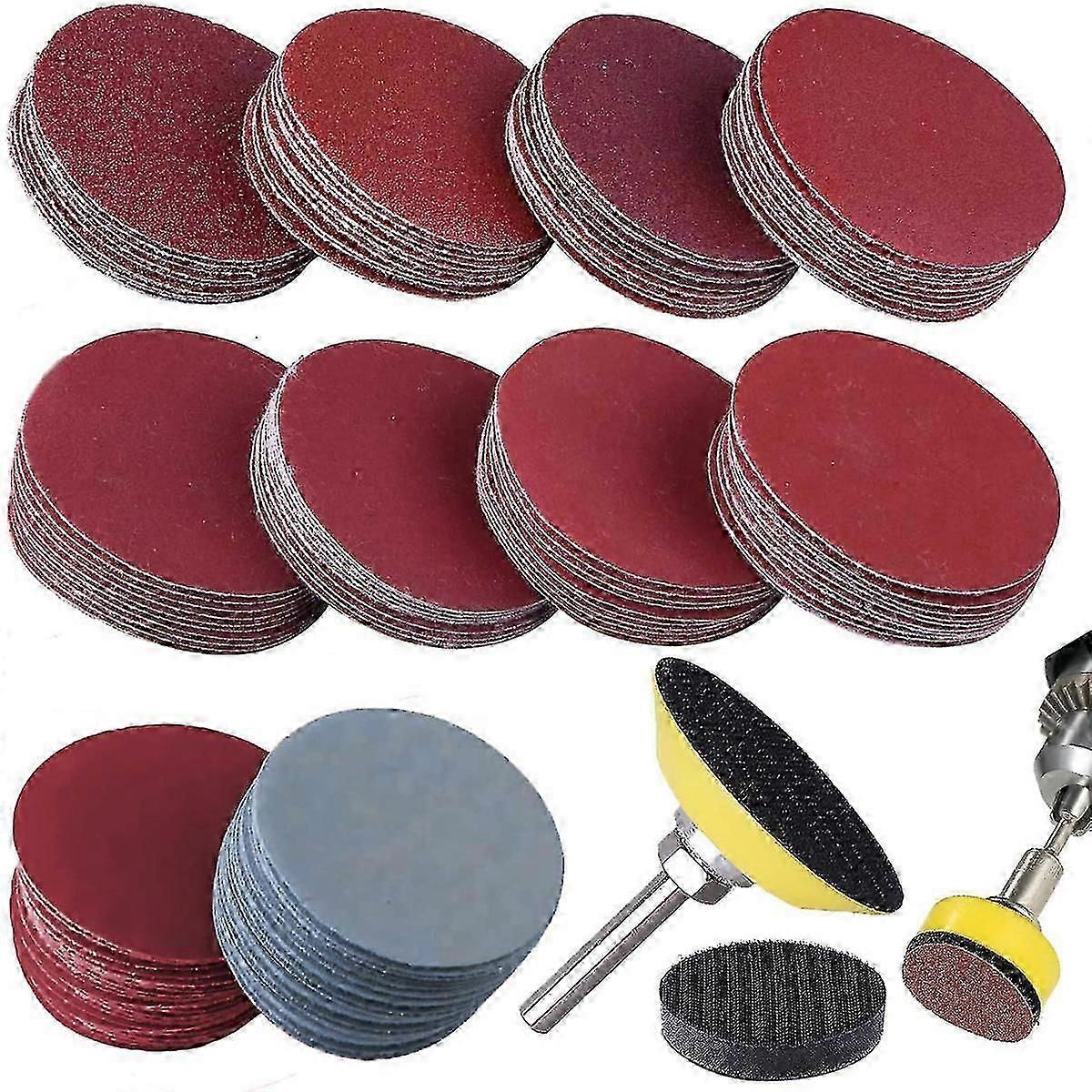 80-3000 Grit Sanding Discs Kit with Sponge Pads, 110-Piece Sandpaper for Wood & Metal Polishing