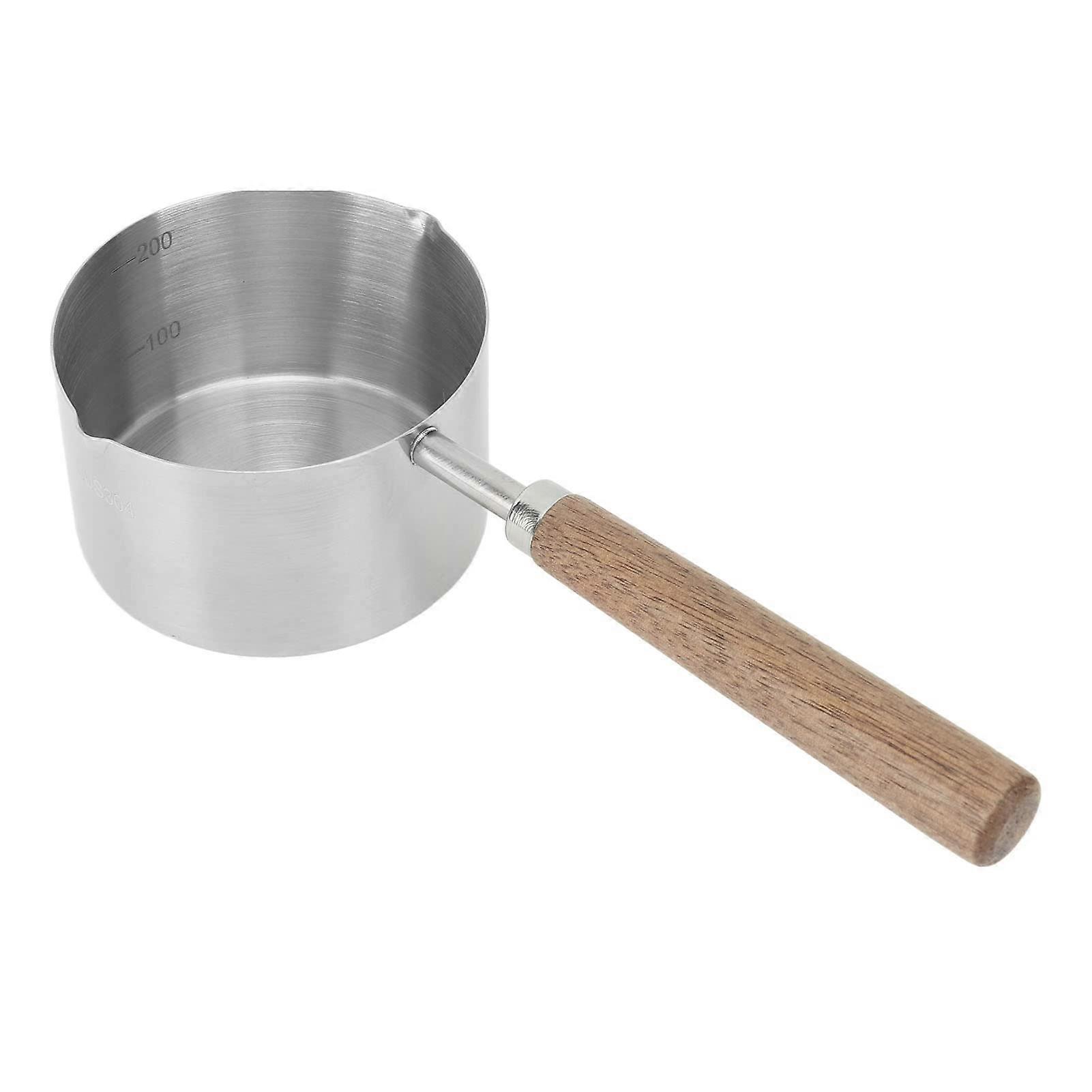 Milk Butter Warmer Pot 200 ml Mini 304 Stainless Steel Cooking Pot High Temperature Resistant Comfortable Handle Easy Clean
