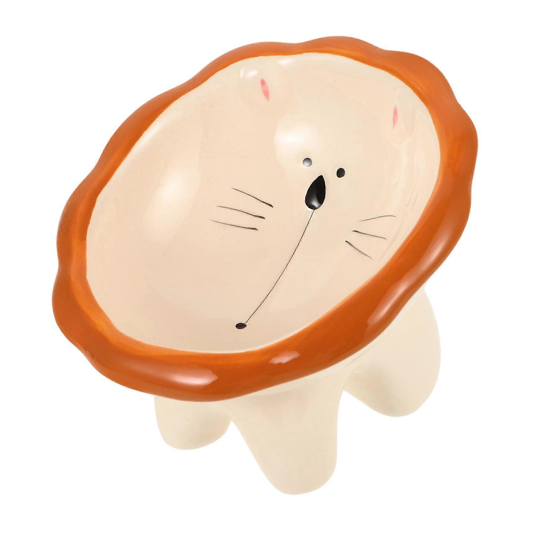 Elevated Ceramic Cat Bowl with Comfortable Tilt Improves Digestion and Reduces Neck Strain for Small Pets