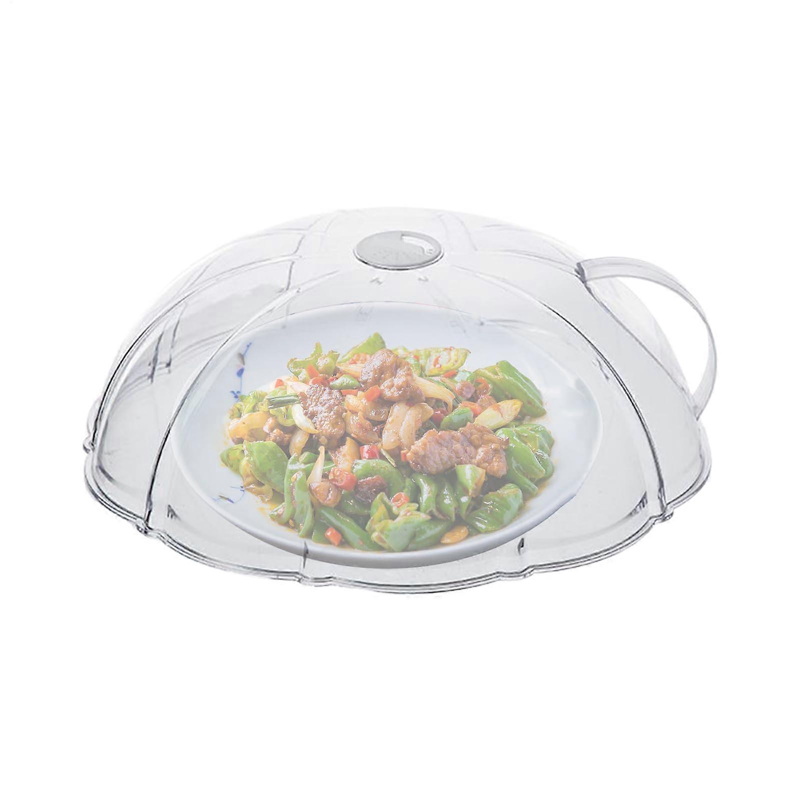 Microwave Food Cover with Handle - Large Antidry Spray Shield for Platters, BPA-Free, Easy Clean Design
