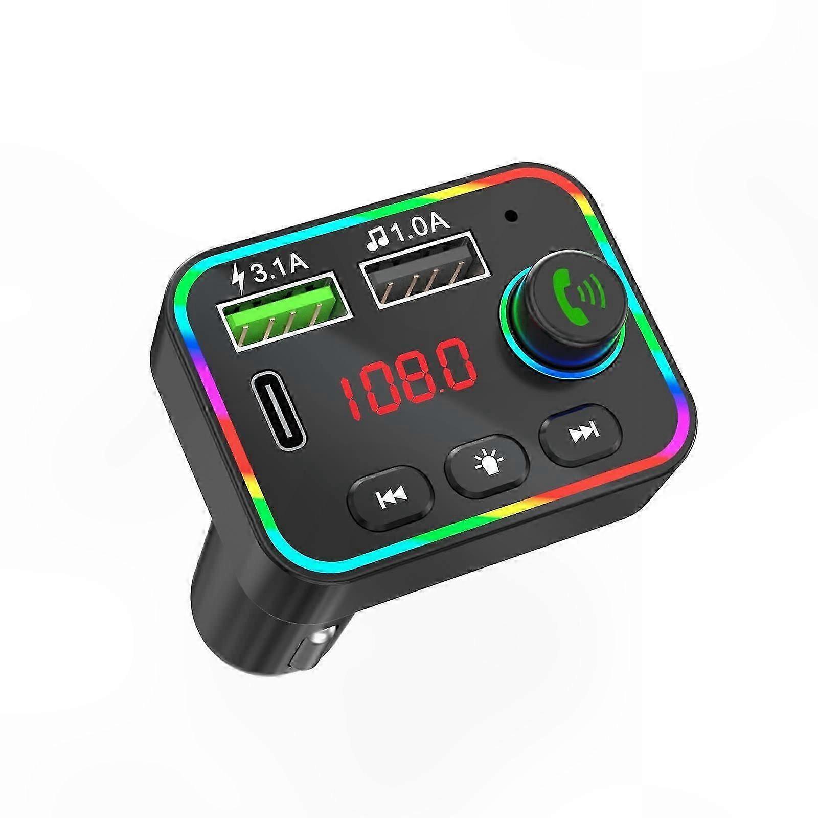 Bluetooth 5.0 FM Transmitter for Cars, 38W Fast Charger with PD & QC 3.0 Compatibility