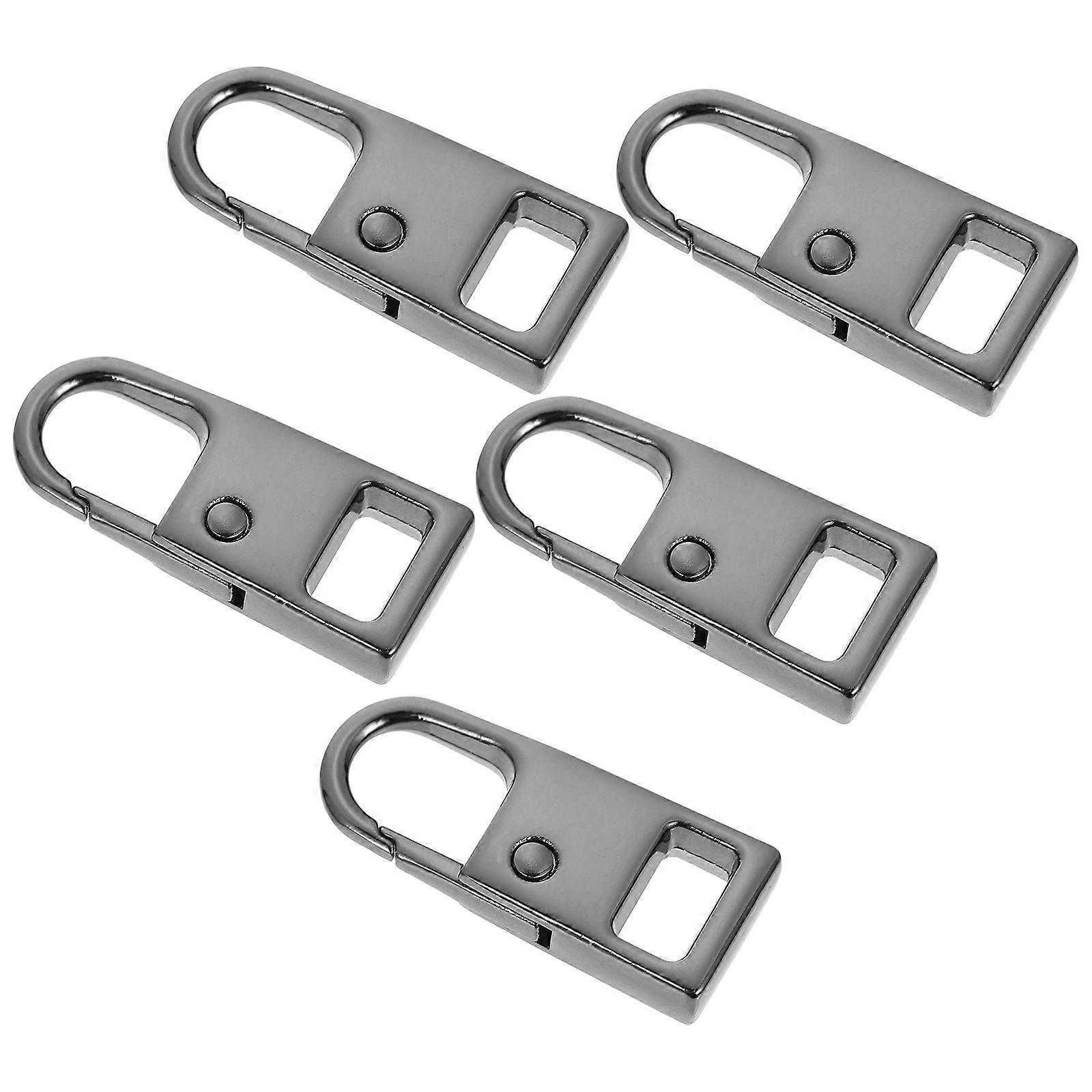 Zipper Pull Tab 5Pcs Black Durable Metal Construction for DIY Use