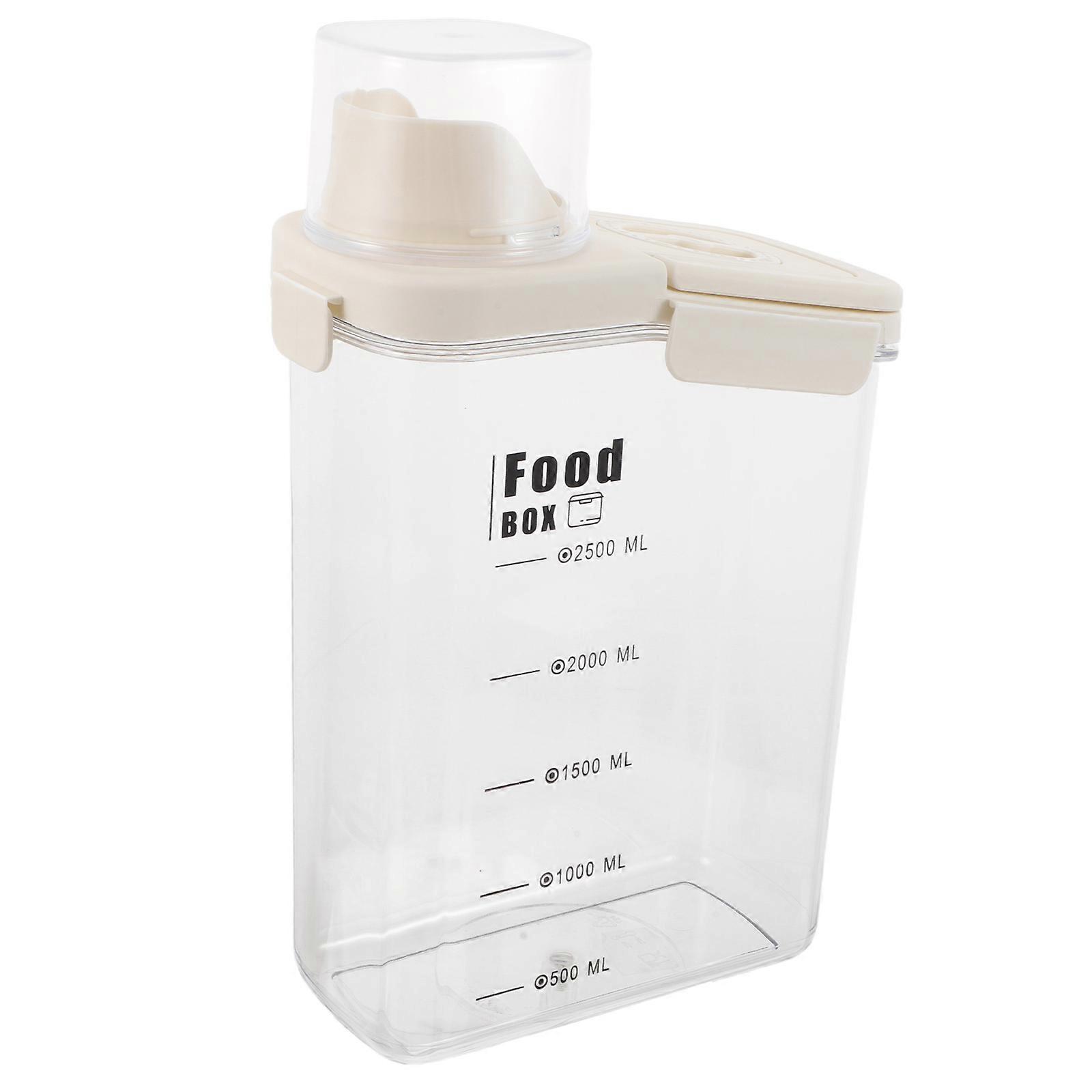 Cereal Dispenser: Multi-Purpose Plastic Grain Storage Container For Indoor Use In Beige Color With Airtight Seal 1Pack
