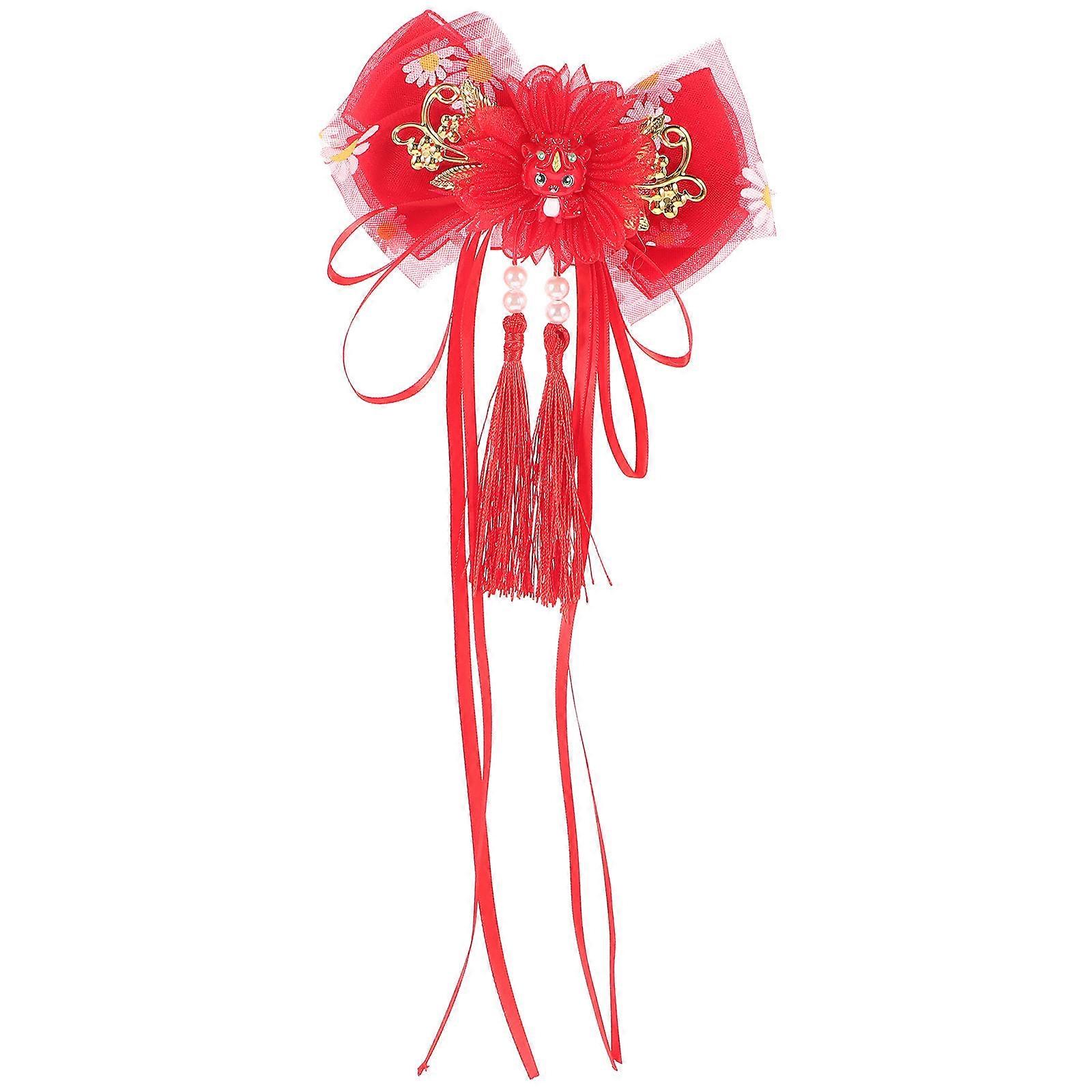 Tassel Hair Clip Elegant Hanfu Accessory Glamorous Spring Festival Barrette Versatile Design Special Occasions